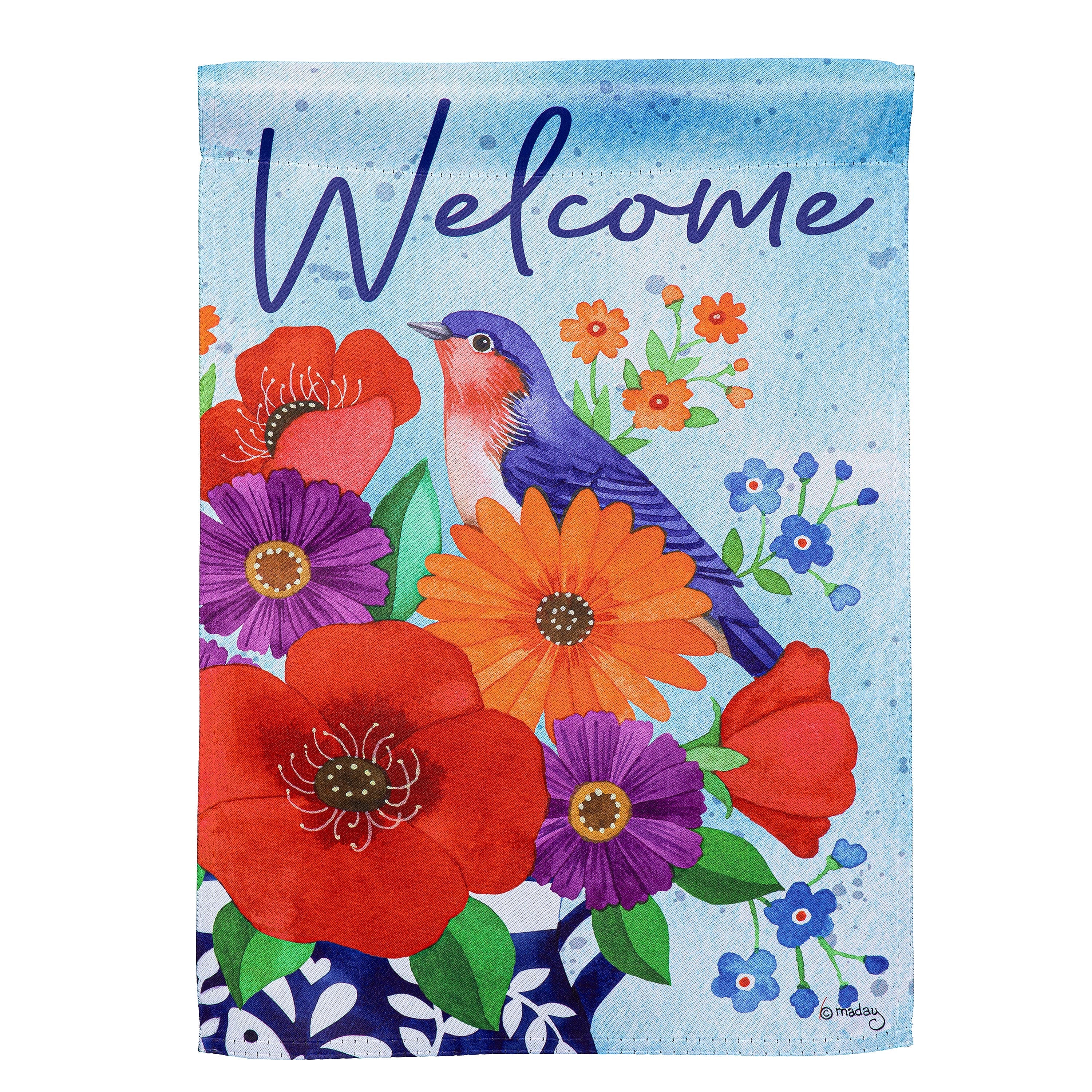 Bluebird Blooms Suede Garden Flag - Sports Collectibles, Sports Memorabilia, Sports Fan Shop, Sports Gifts
