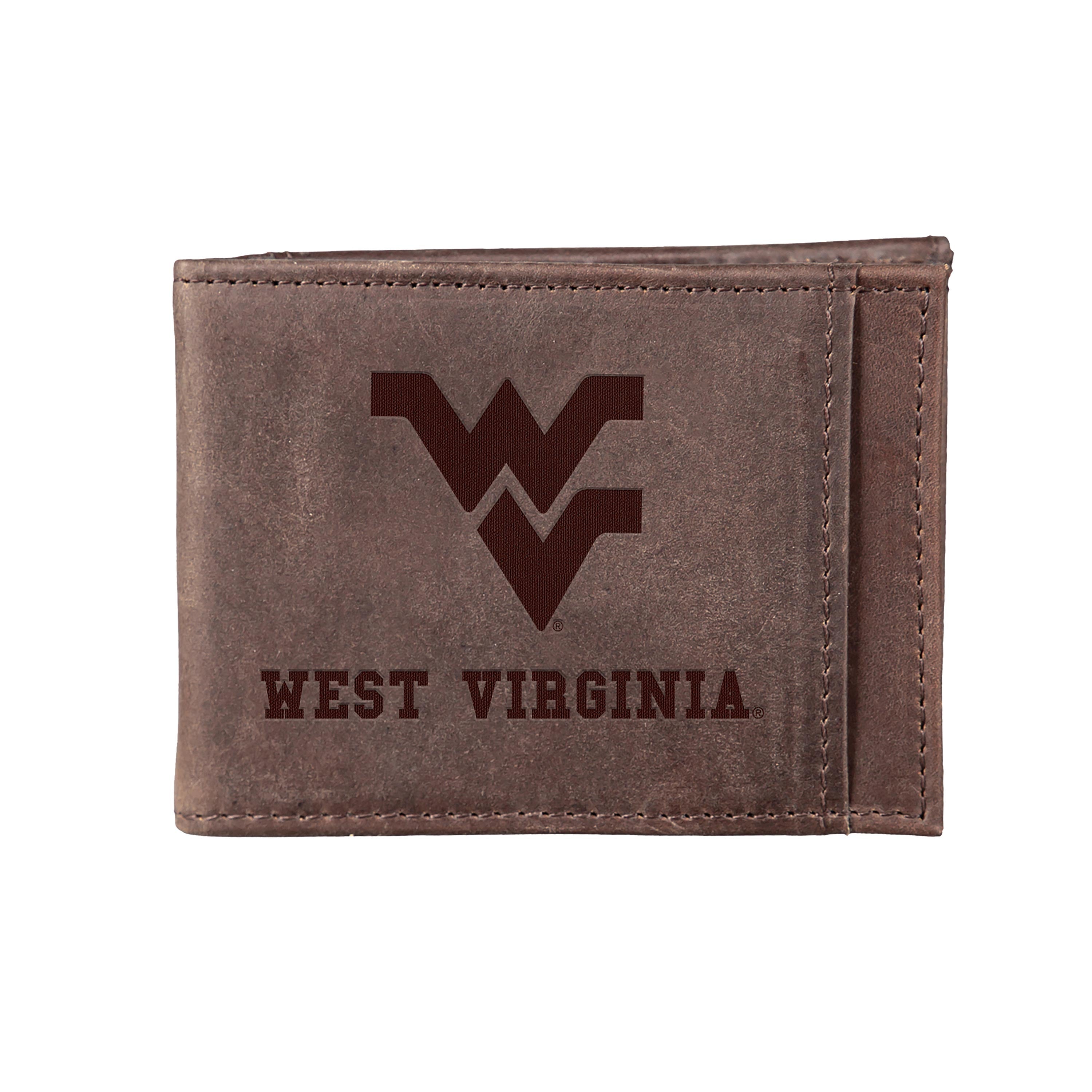 Front Pocket Wallet w/ RFID Blocking, West Virginia University, Brown - Sports Collectibles, Sports Memorabilia, Sports Fan Shop, Sports Gifts