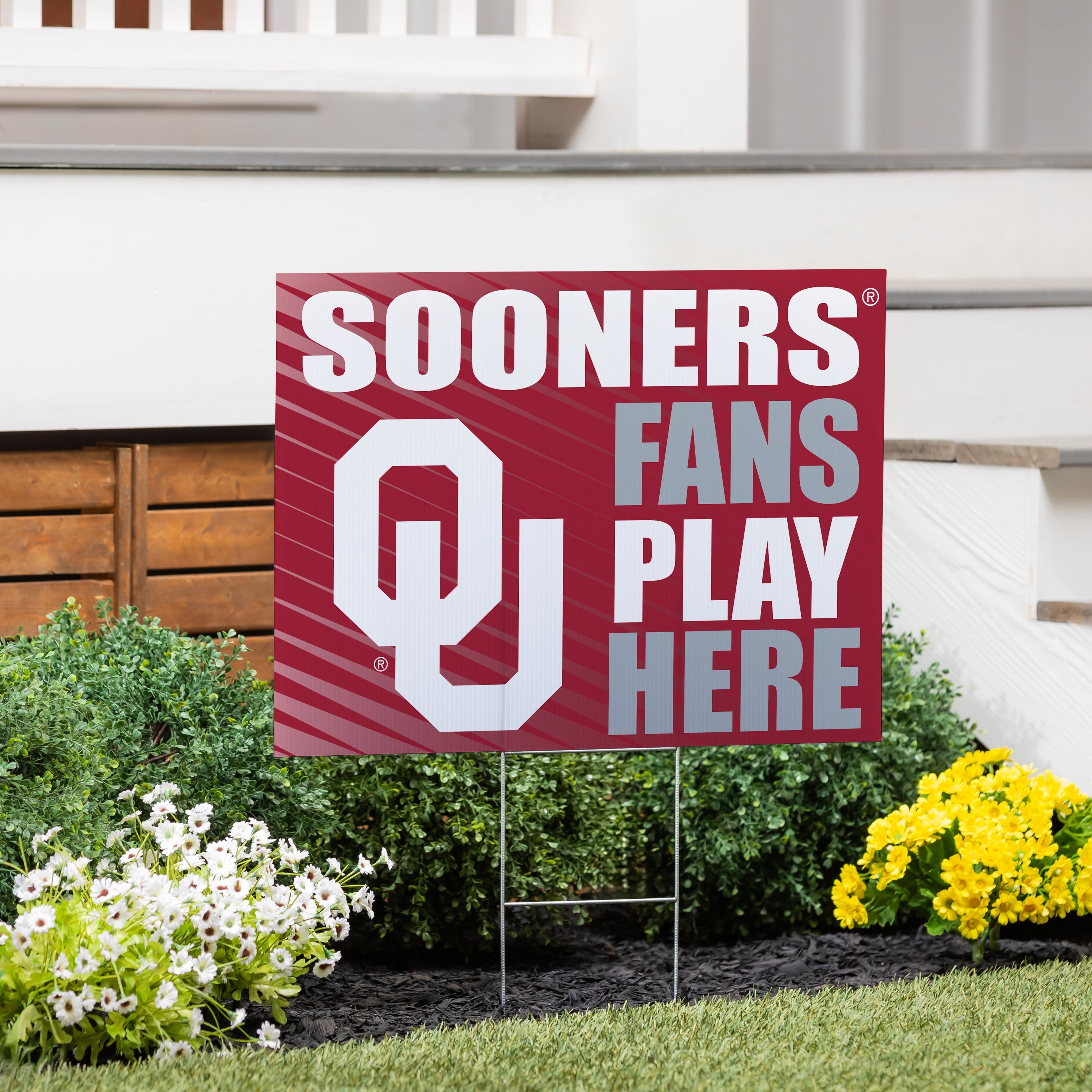 University of Oklahoma Coroplast Yard Sign "Fans Play Here" - Sports Collectibles, Sports Memorabilia, Sports Fan Shop, Sports Gifts