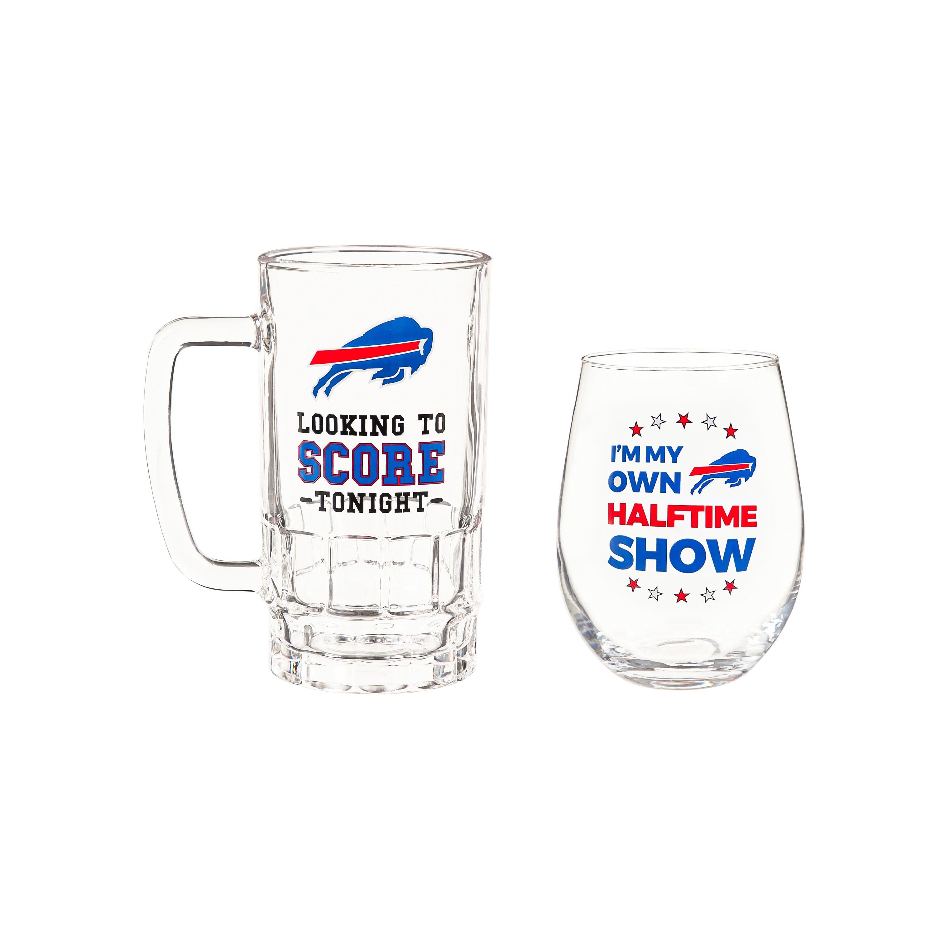 Buffalo Bills, Stemless 17OZ Wine & Beer 16 OZ Gift Set - Sports Collectibles, Sports Memorabilia, Sports Fan Shop, Sports Gifts