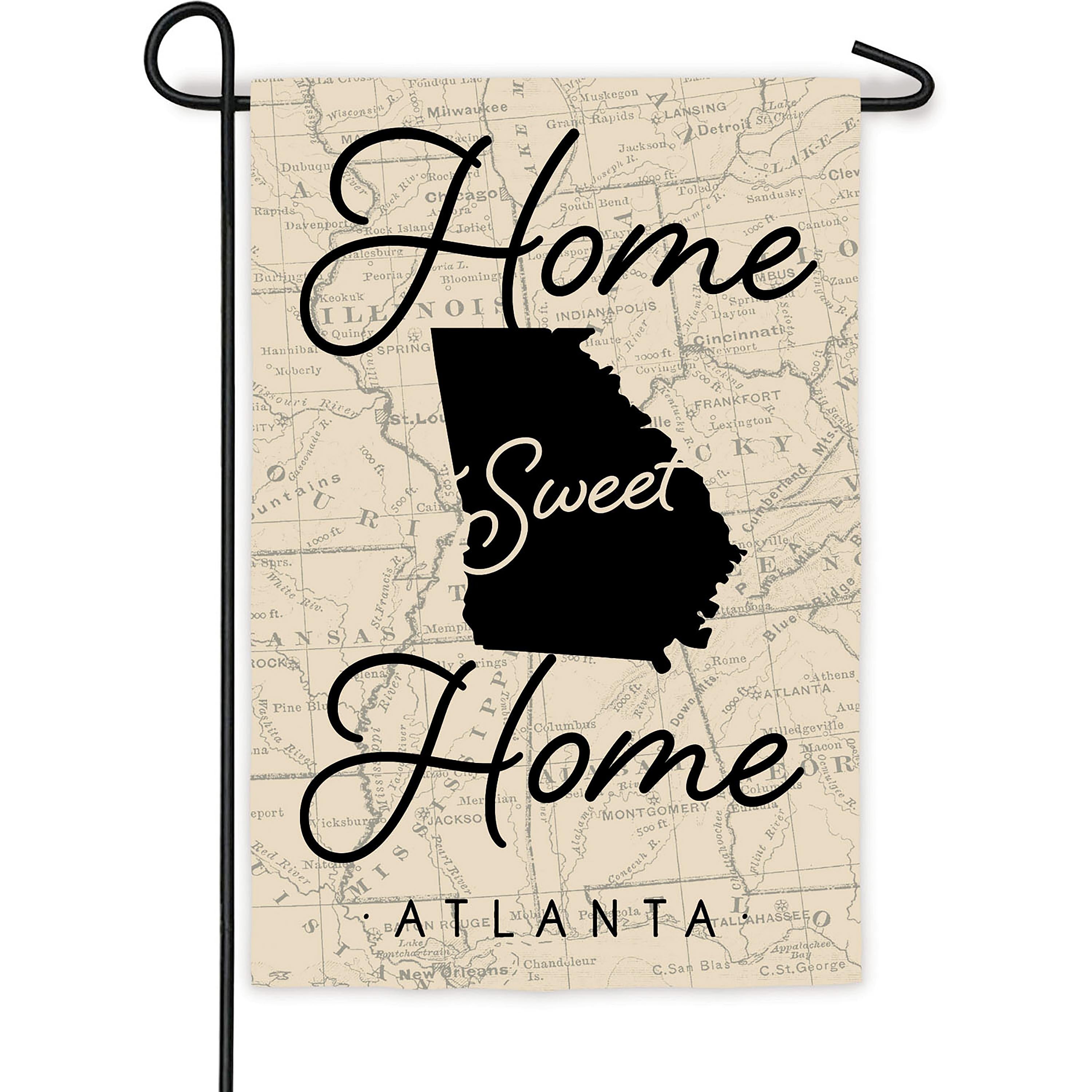 Home Sweet Home Map of Georgia Garden Suede Flag - Sports Collectibles, Sports Memorabilia, Sports Fan Shop, Sports Gifts