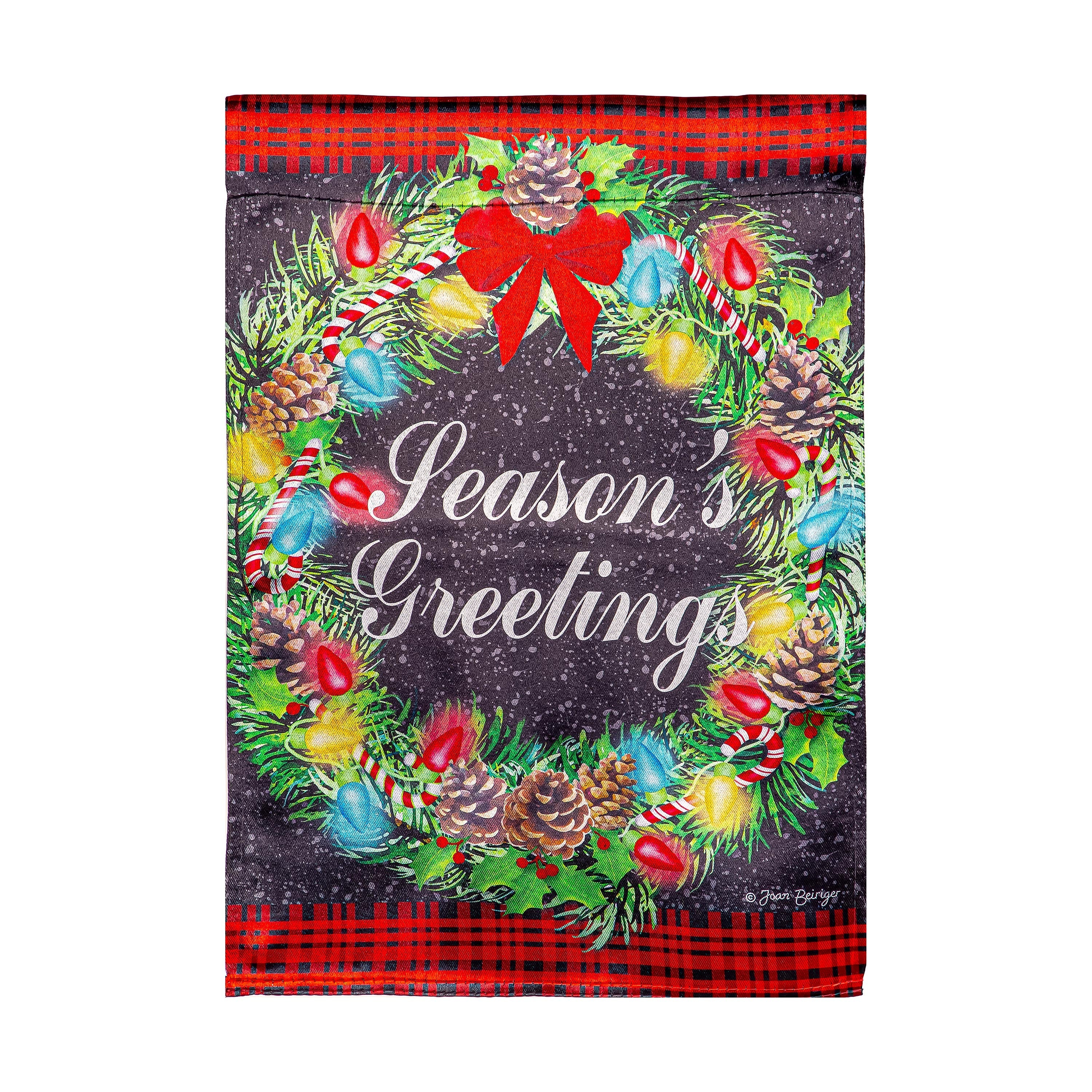 Season's Greeting Lustre Garden Flag - Sports Gifts, Sports Memorabilia, Sports Collectibles, Fan Shop