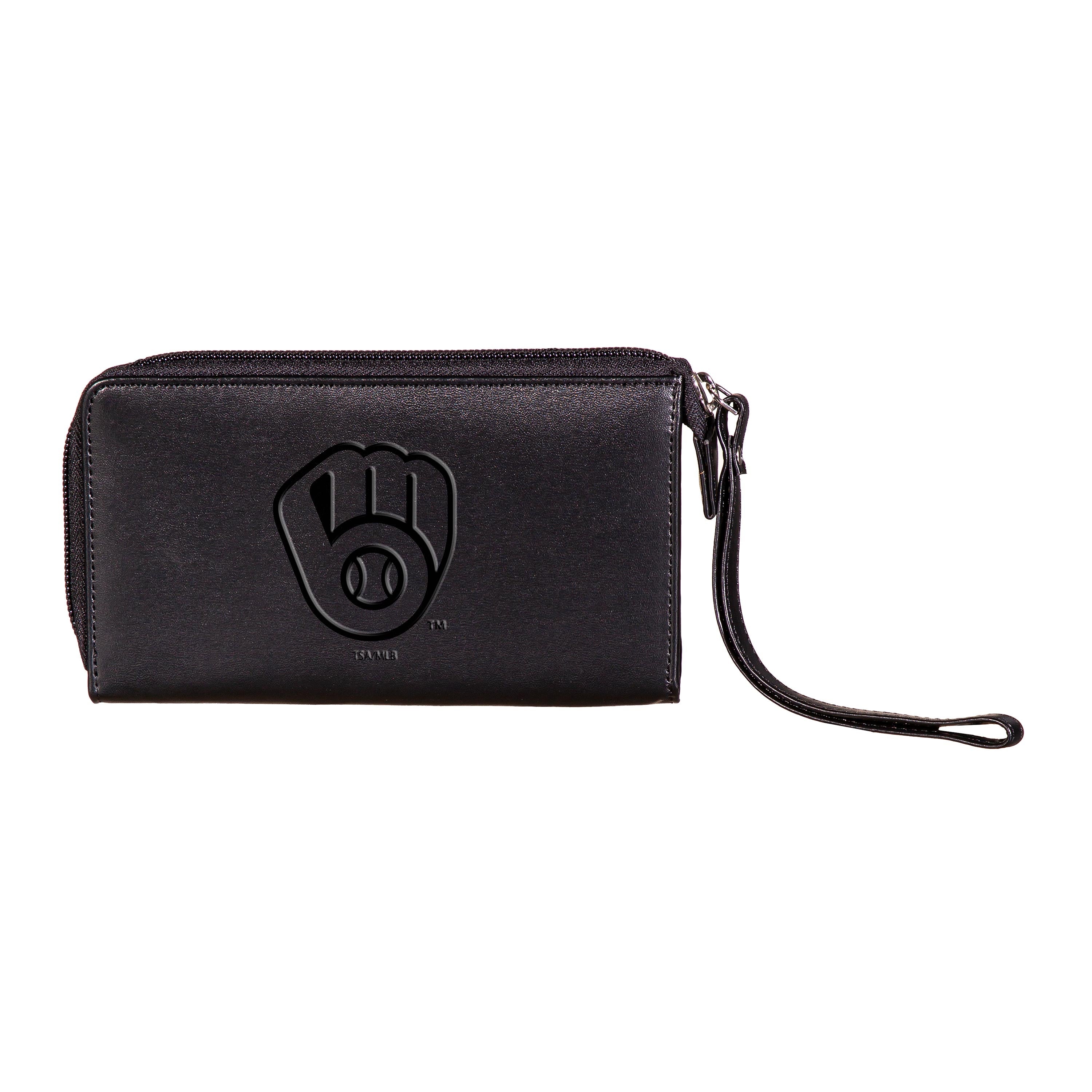 Milwaukee Brewers Wristlet Wallet Black - Sports Gifts, Sports Memorabilia, Sports Collectibles, Fan Shop