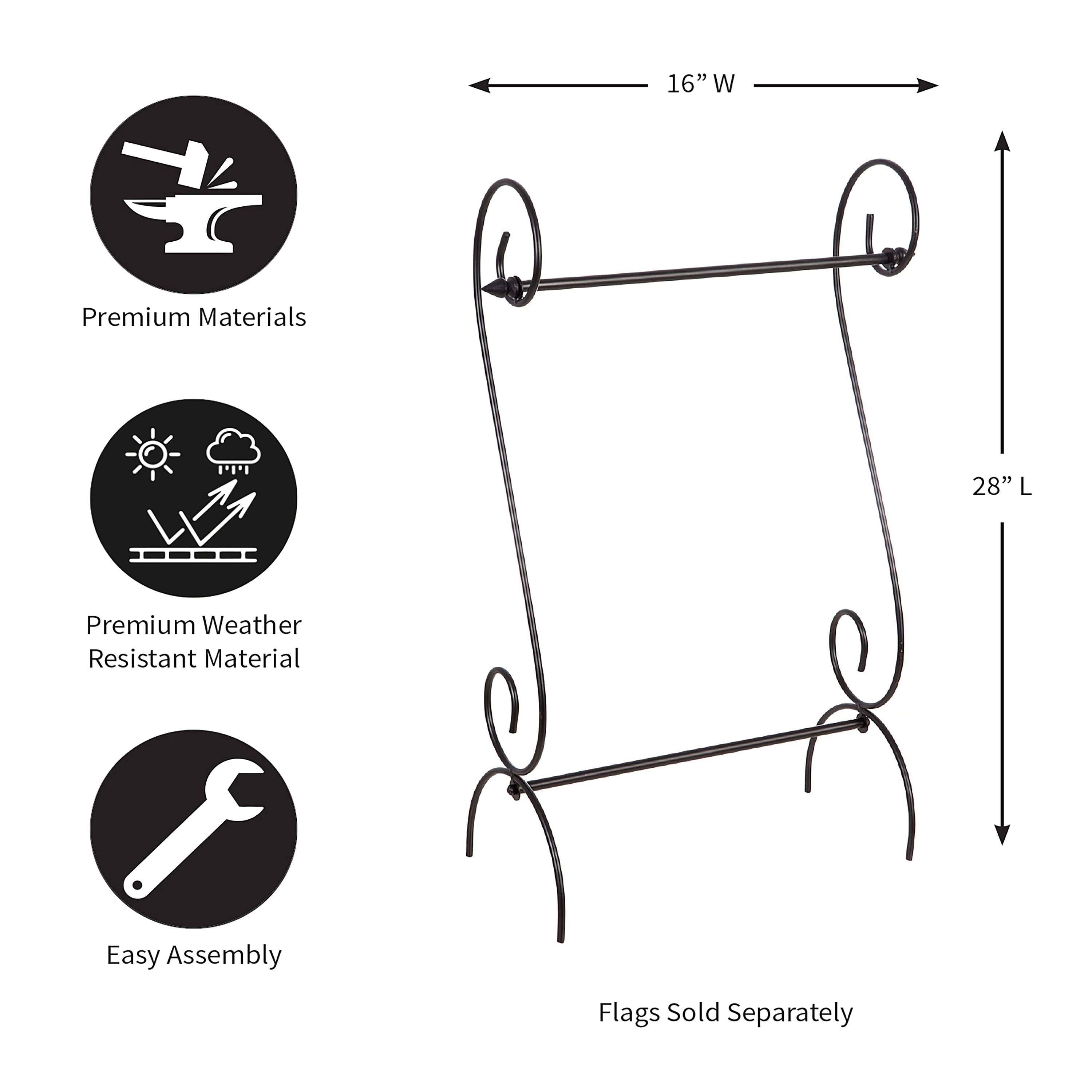 Scroll Garden Flag Stand - Sports Collectibles, Sports Memorabilia, Sports Fan Shop, Sports Gifts