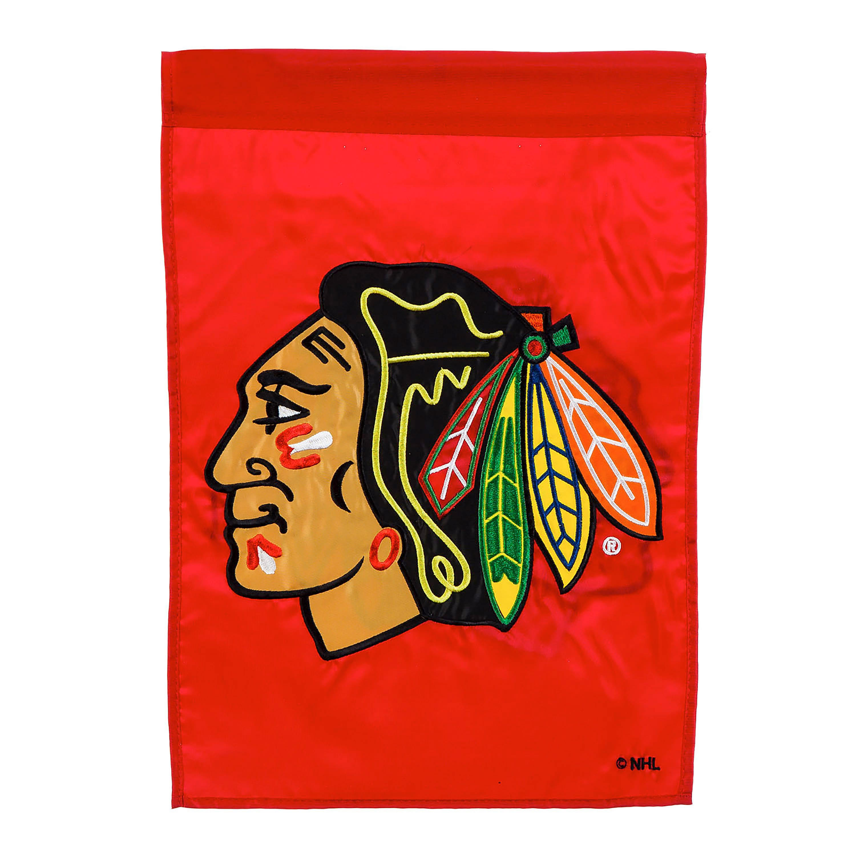 Chicago Blackhawks Applique Garden Flag - Sports Collectibles, Sports Memorabilia, Sports Fan Shop, Sports Gifts