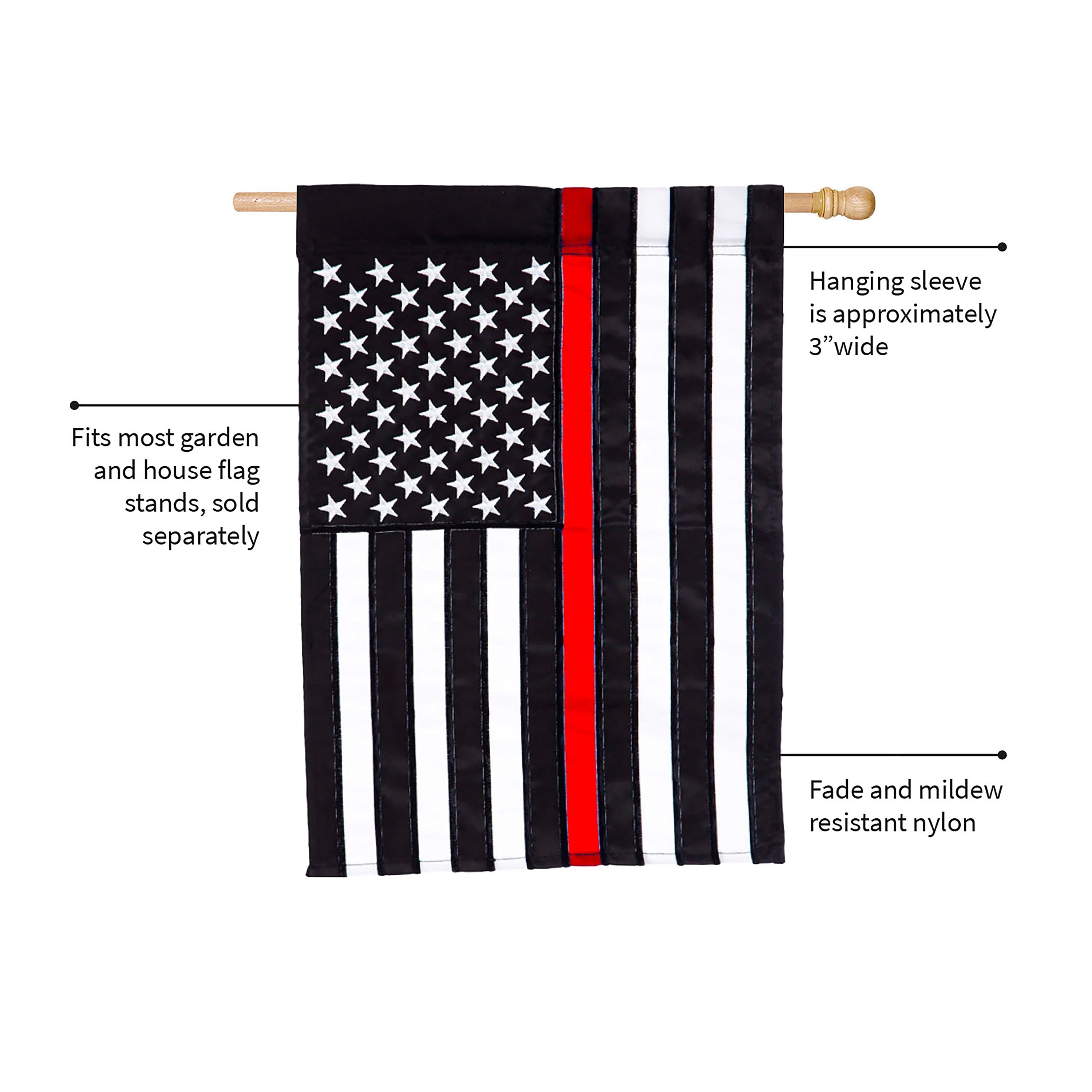Thin Red Line House Applique Flag - Sports Collectibles, Sports Memorabilia, Sports Fan Shop, Sports Gifts