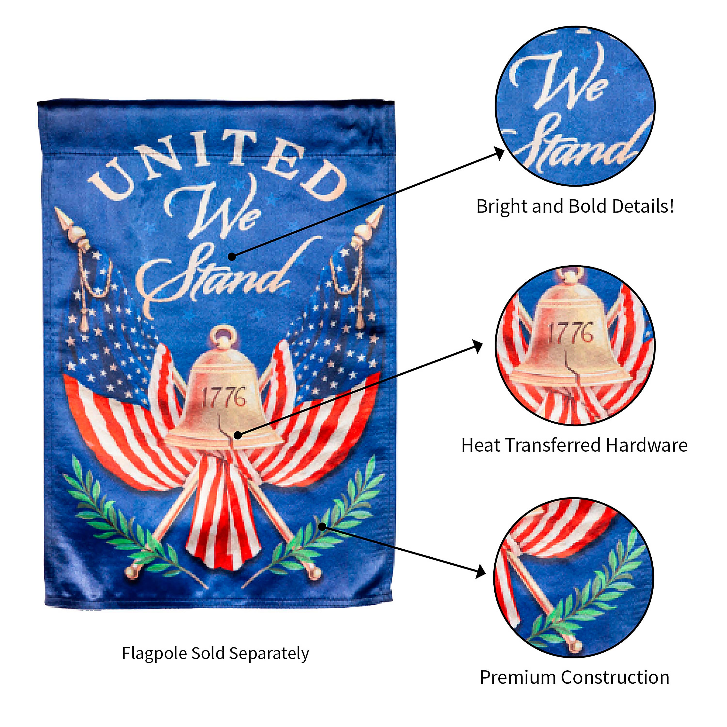 United We Stand Garden Lustre Flag, SNL - Sports Collectibles, Sports Memorabilia, Sports Fan Shop, Sports Gifts