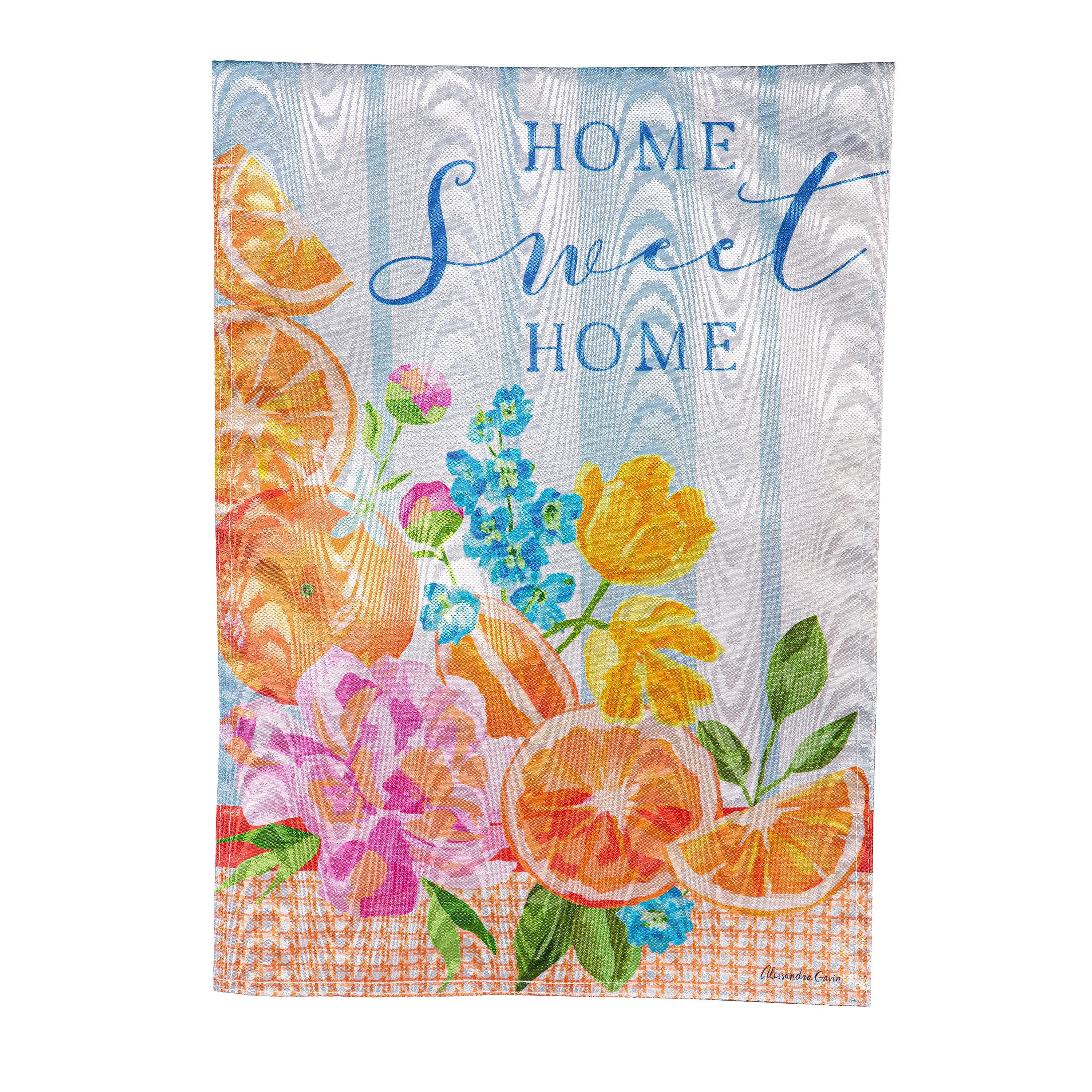Home Sweet Home Citrus Moire Garden Flag - Sports Collectibles, Sports Memorabilia, Sports Fan Shop, Sports Gifts