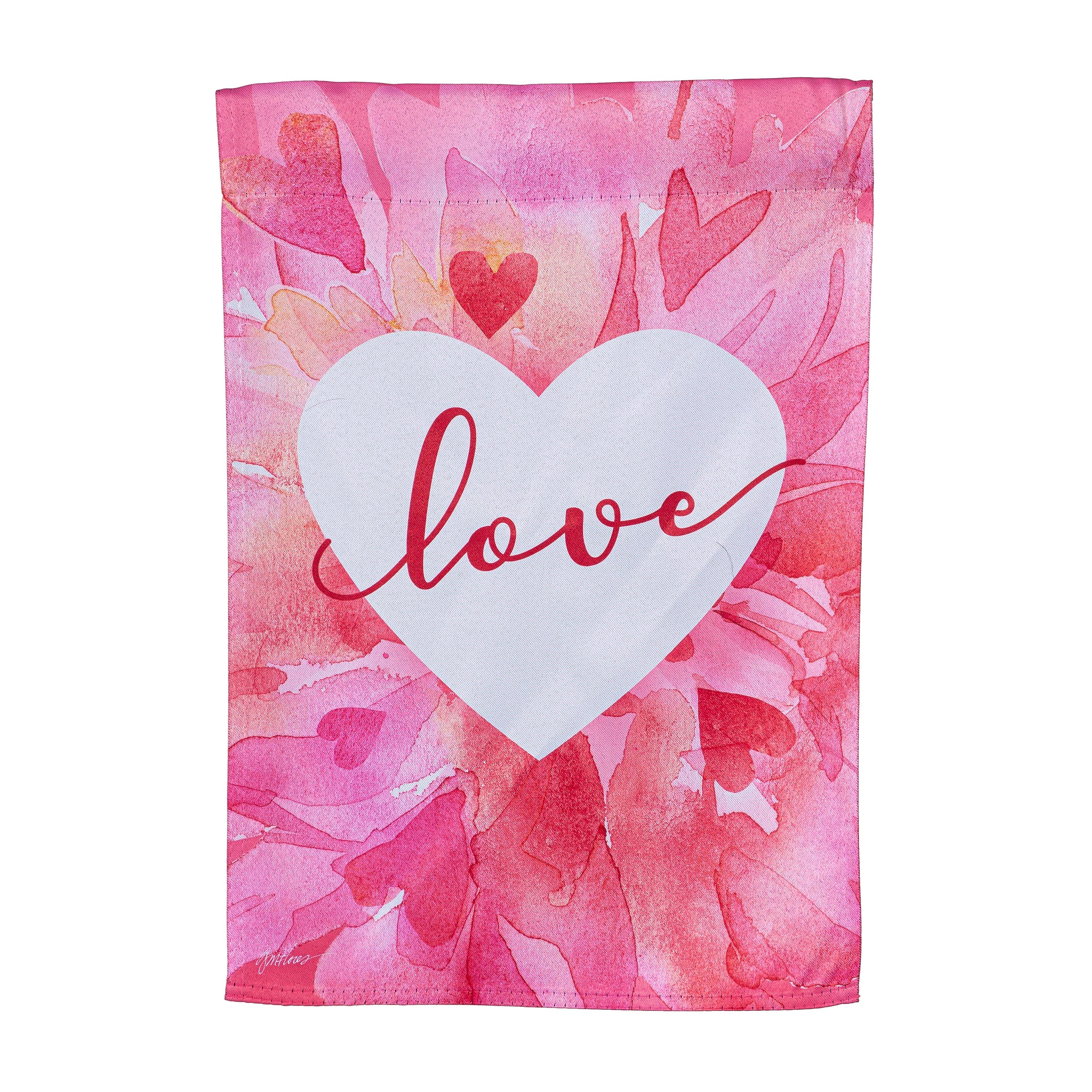 Petal Heart Valentine's Day Suede Garden Flag - Sports Gifts, Sports Memorabilia, Sports Collectibles, Fan Shop