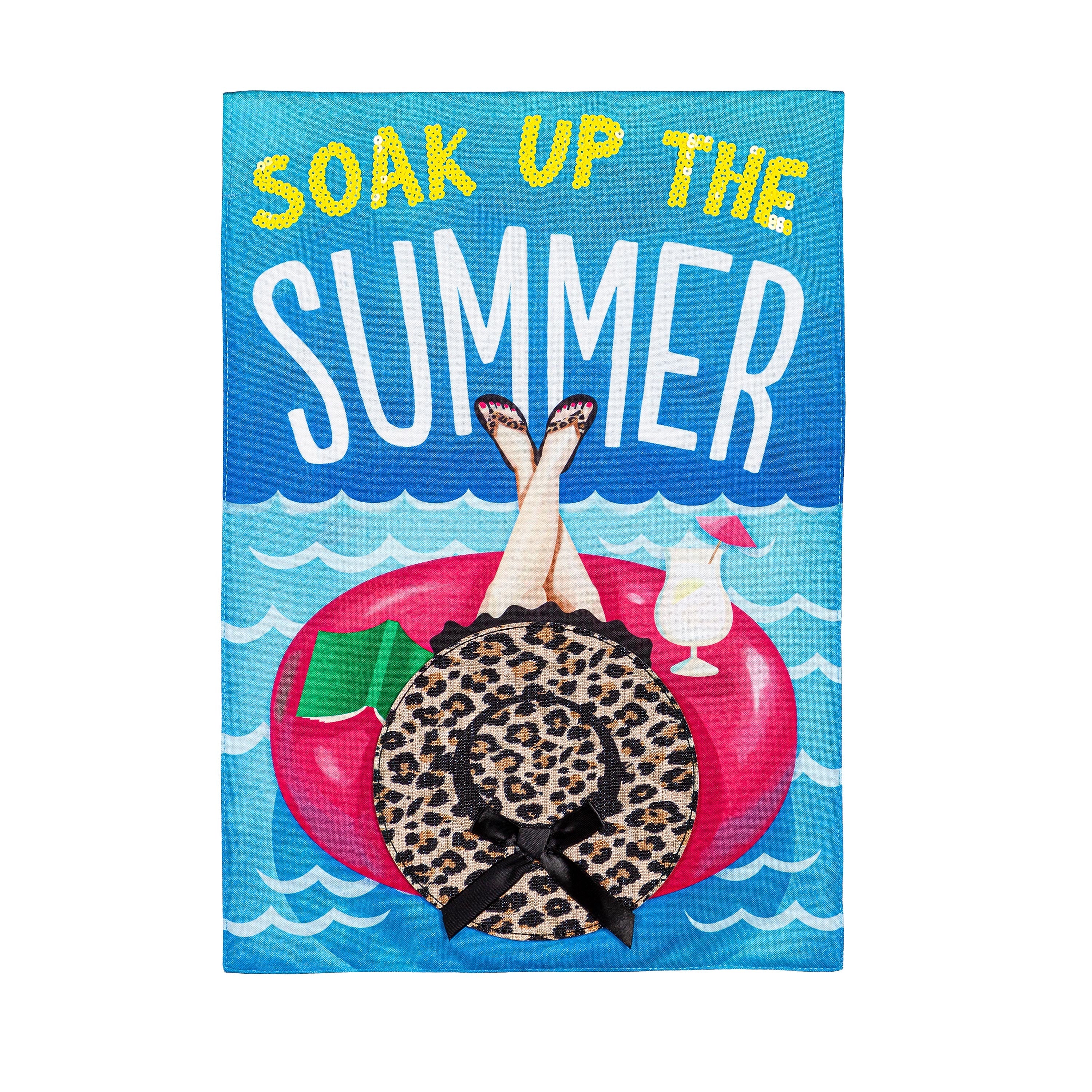 Soak Up the Summer Garden Linen Flag - Sports Collectibles, Sports Memorabilia, Sports Fan Shop, Sports Gifts