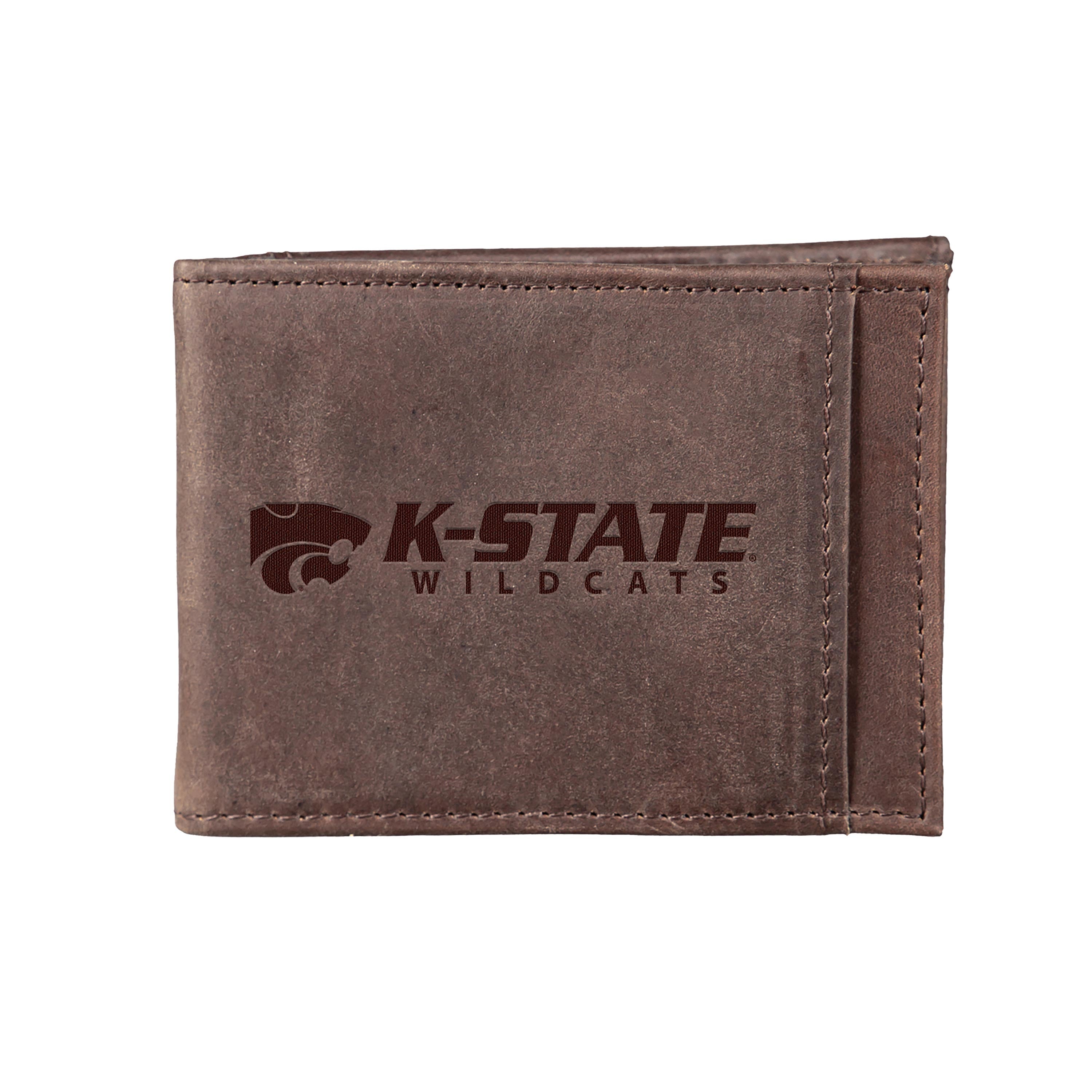 Front Pocket Wallet w/ RFID Blocking, Kansas State University, Brown - Sports Collectibles, Sports Memorabilia, Sports Fan Shop, Sports Gifts