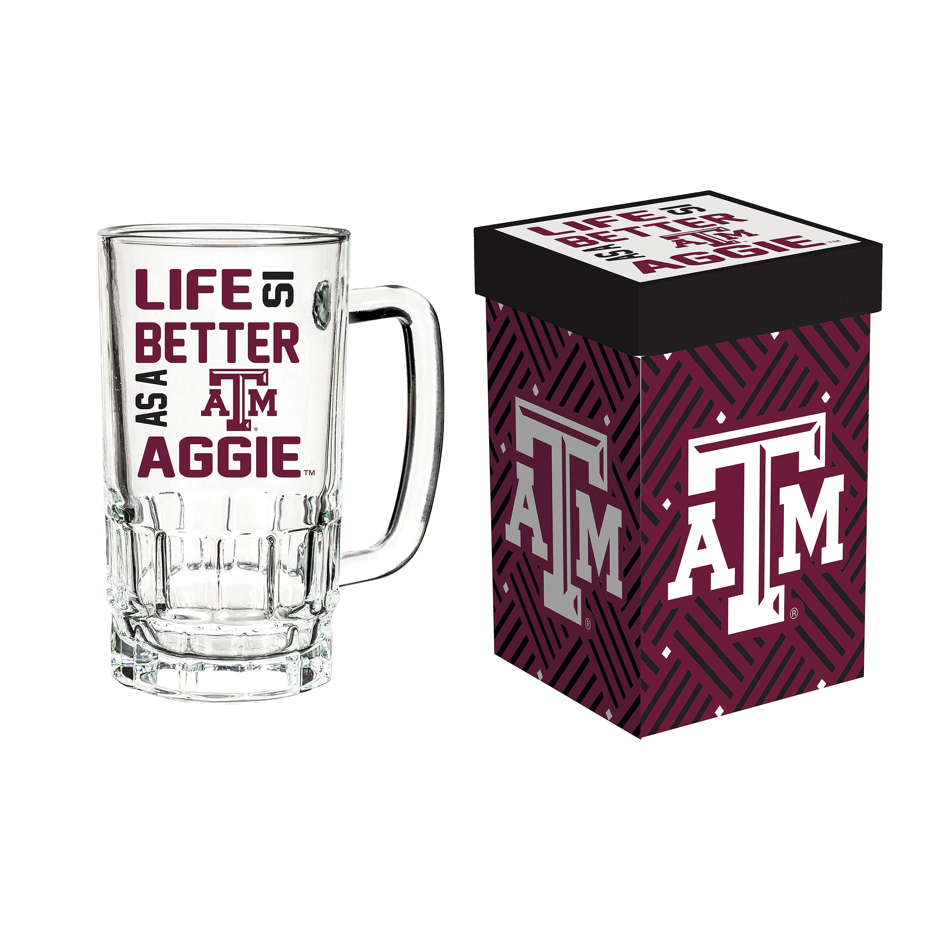 Glass Tankard Cup, with Gift Box, Texas A&M - Sports Collectibles, Sports Memorabilia, Sports Fan Shop, Sports Gifts