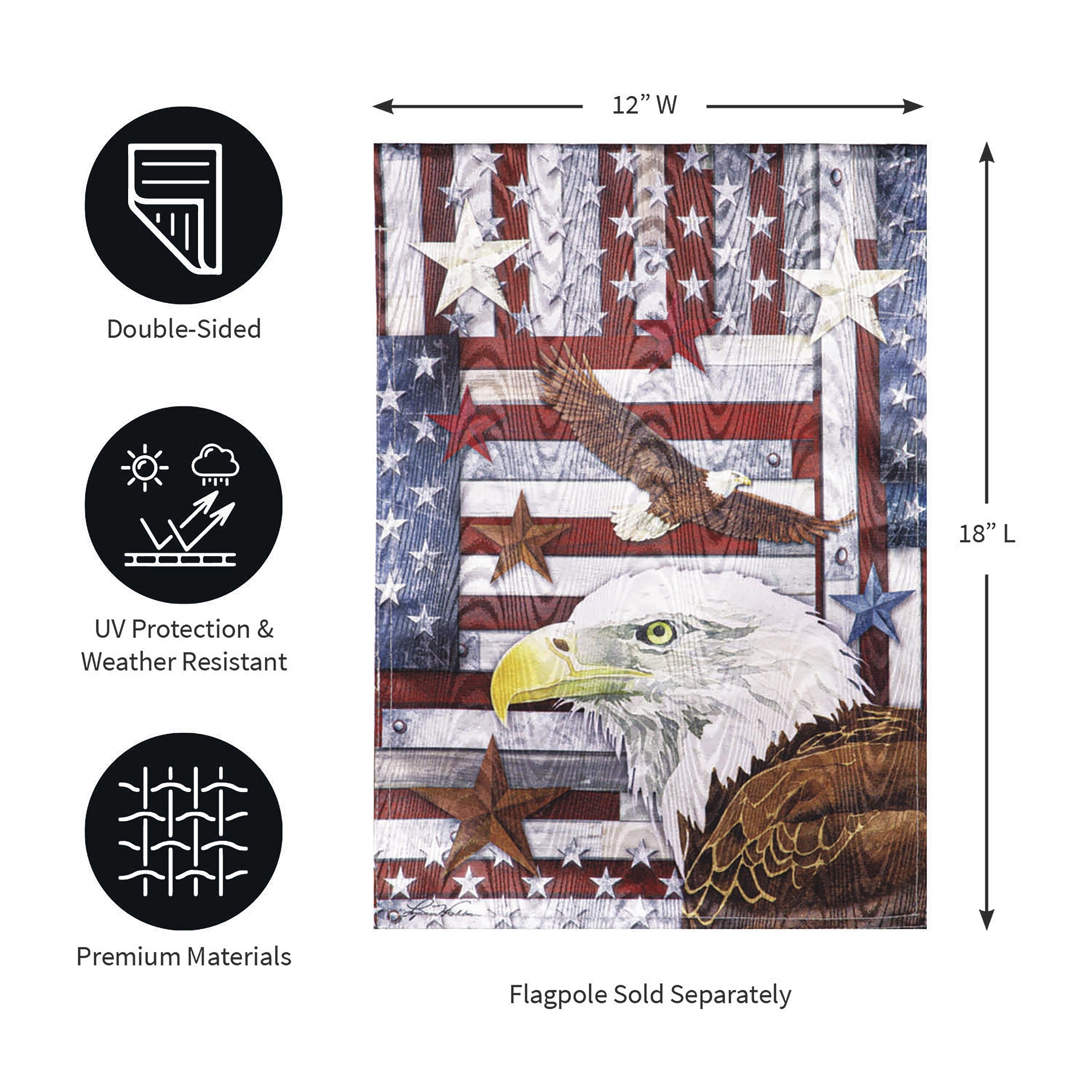 Eagle Moire Garden Flag - Sports Collectibles, Sports Memorabilia, Sports Fan Shop, Sports Gifts