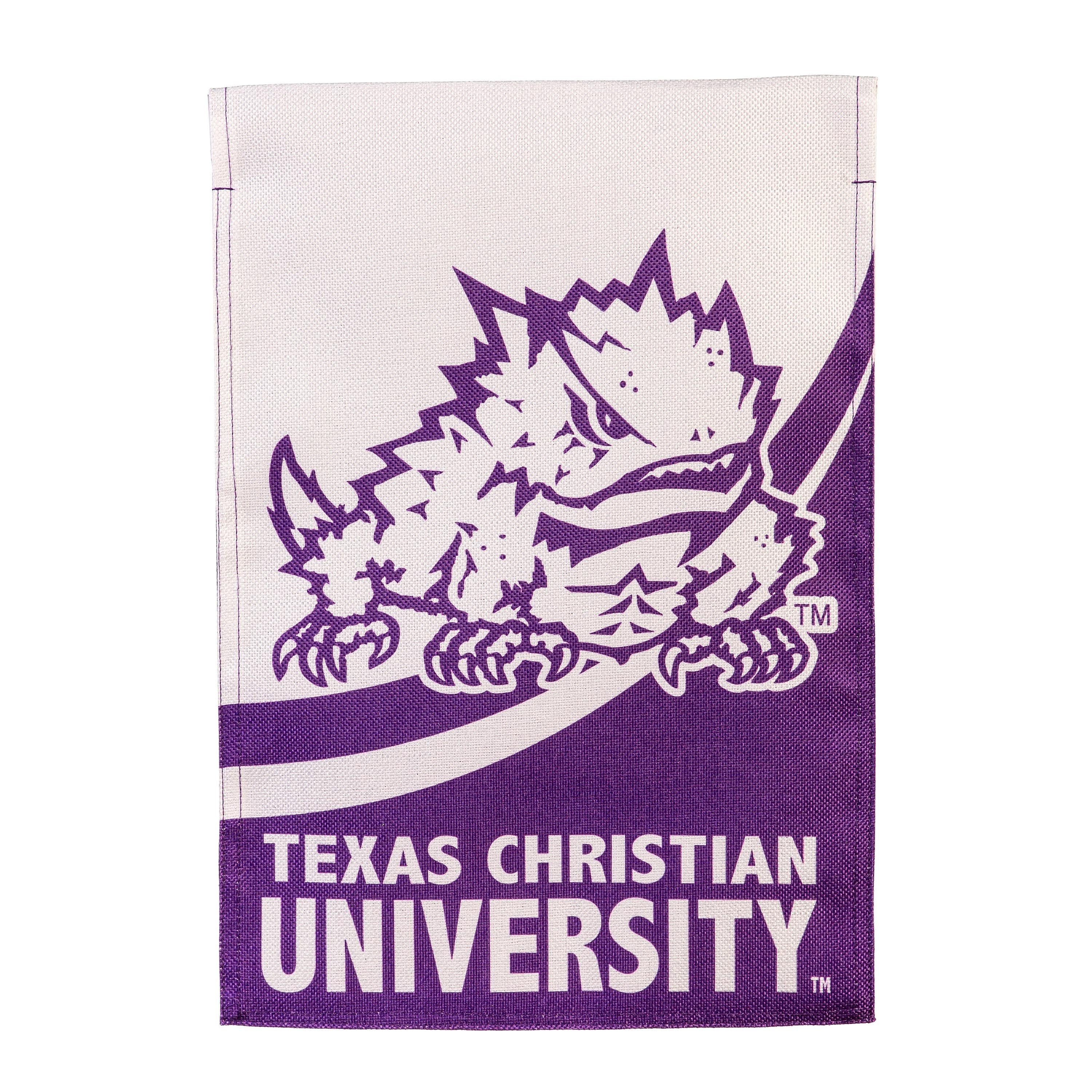 Texas Christian University Burlap Flag GDN Size - Sports Collectibles, Sports Memorabilia, Sports Fan Shop, Sports Gifts