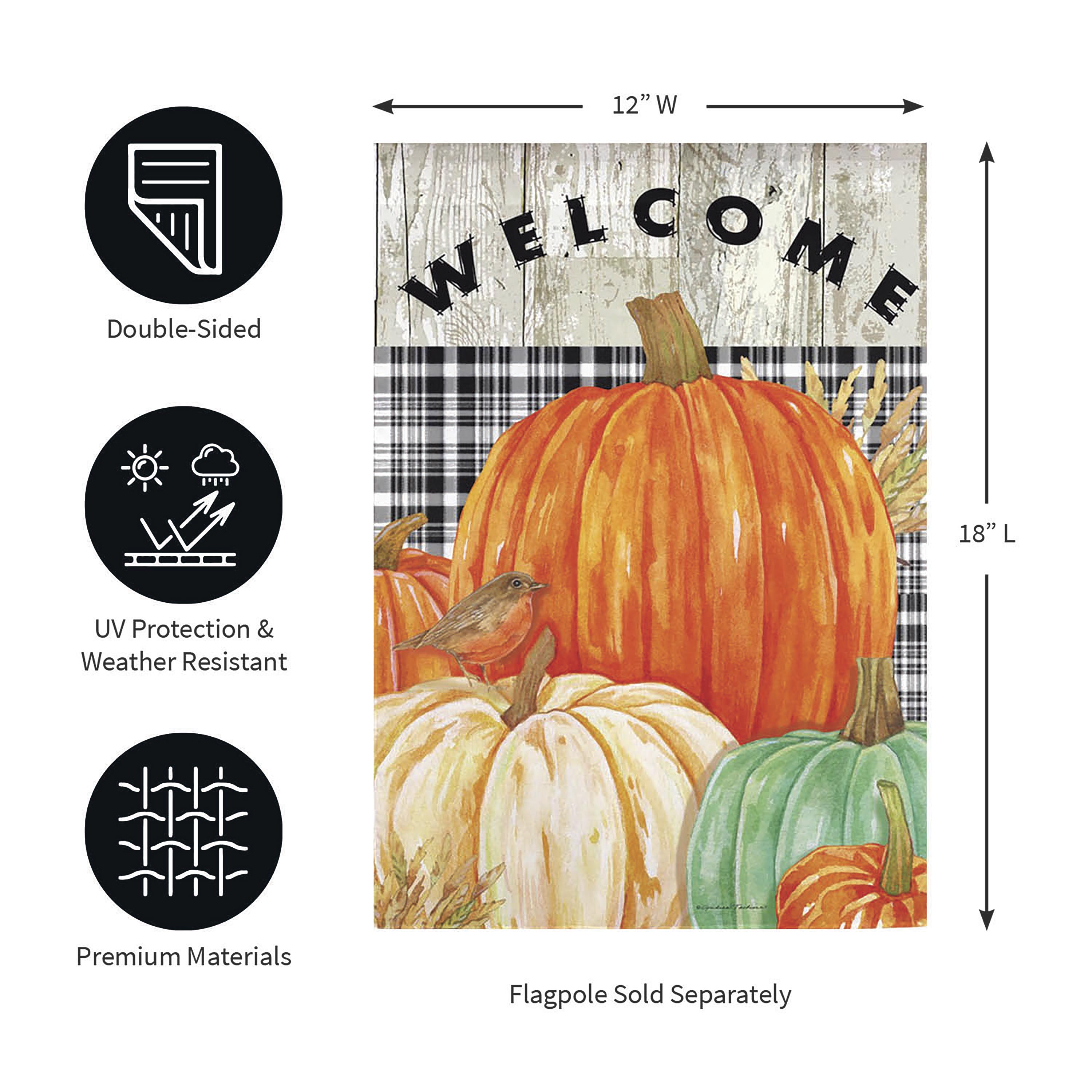 Fresh Pumpkins Garden Suede Flag - Sports Collectibles, Sports Memorabilia, Sports Fan Shop, Sports Gifts
