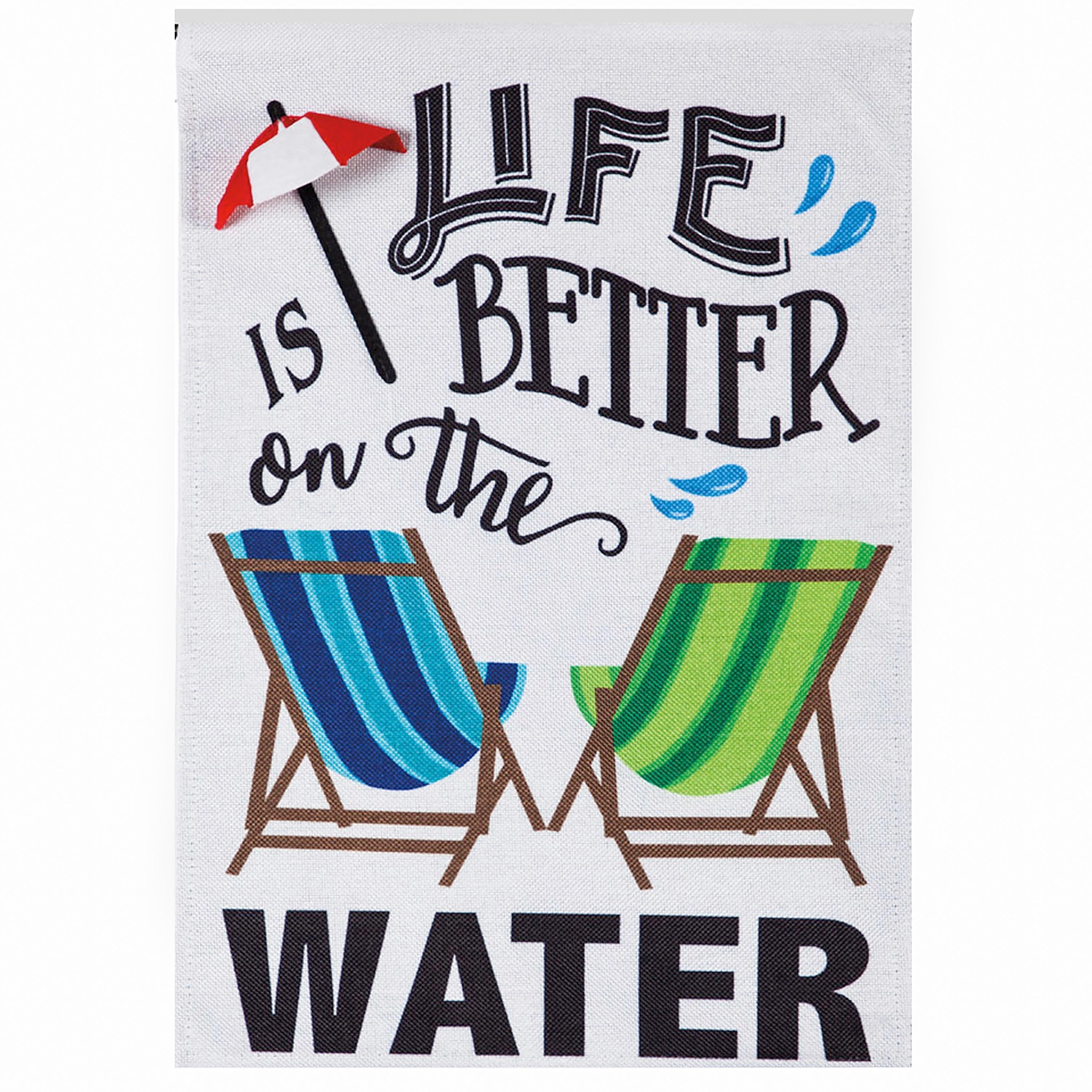 Life is Better on the Water Suede House Flag - Sports Collectibles, Sports Memorabilia, Sports Fan Shop, Sports Gifts