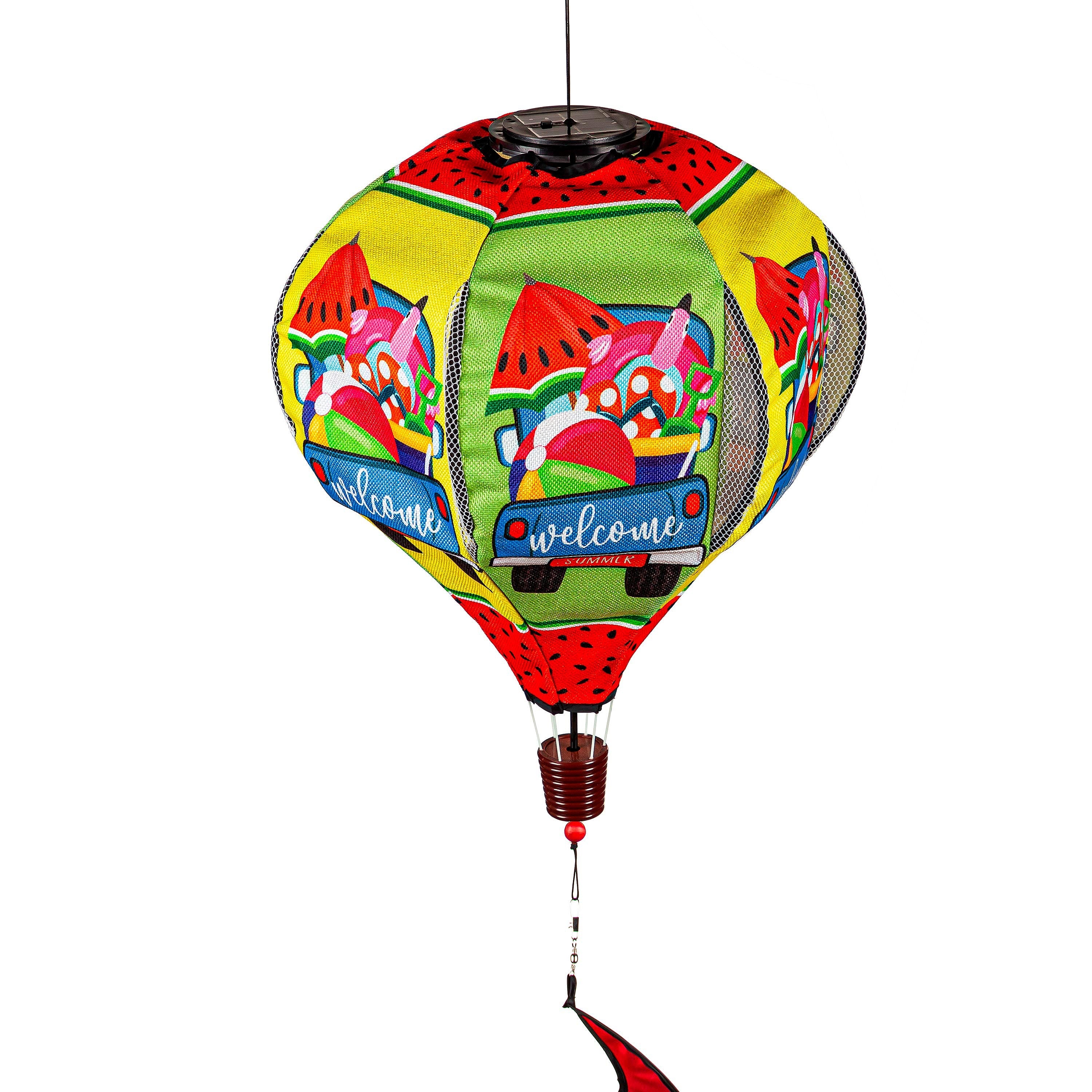 Welcome Summer Truck Solar Lit Burlap Balloon Spinner - Sports Collectibles, Sports Memorabilia, Sports Fan Shop, Sports Gifts