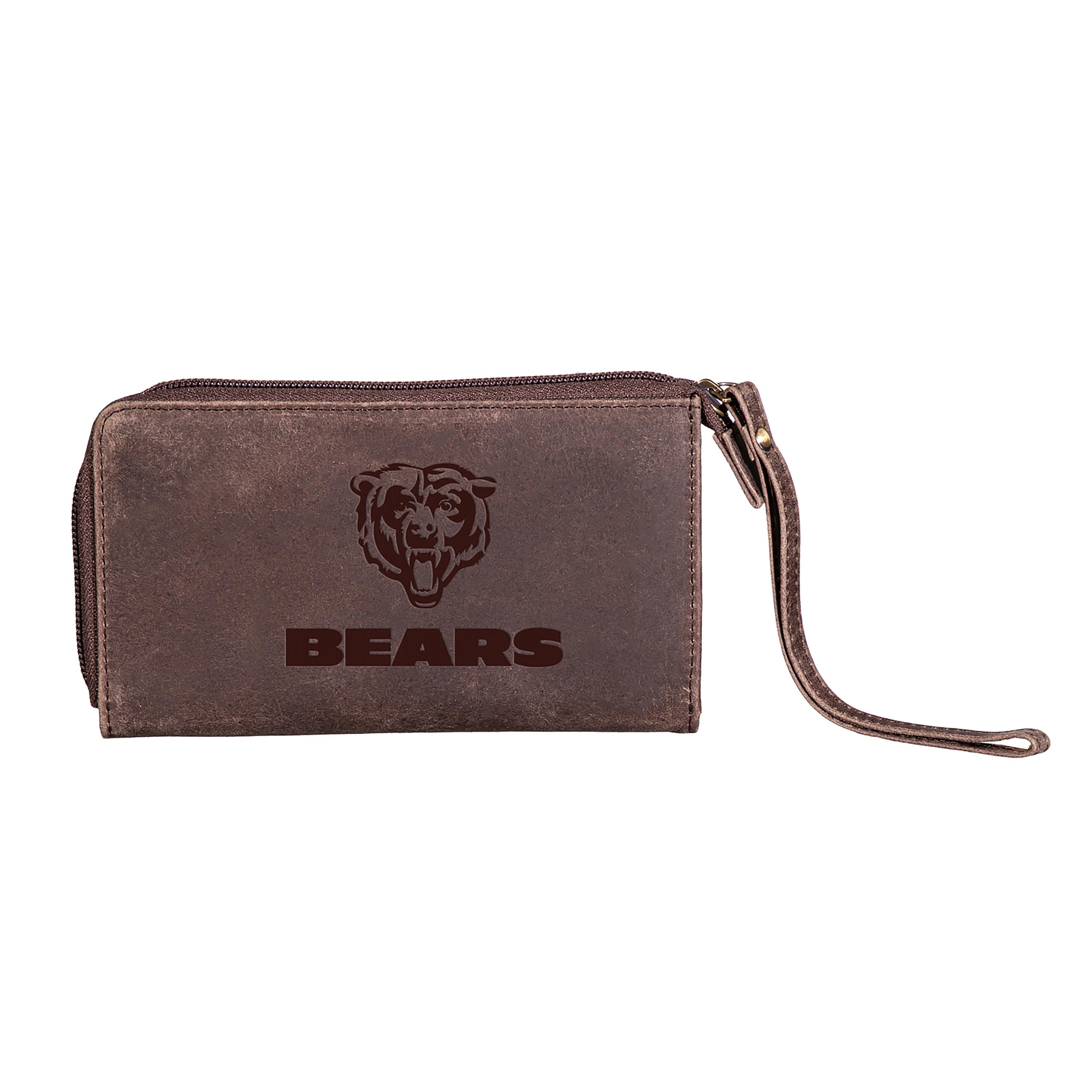 Wristlet Wallet, Brown, Chicago Bears - Sports Collectibles, Sports Memorabilia, Sports Fan Shop, Sports Gifts