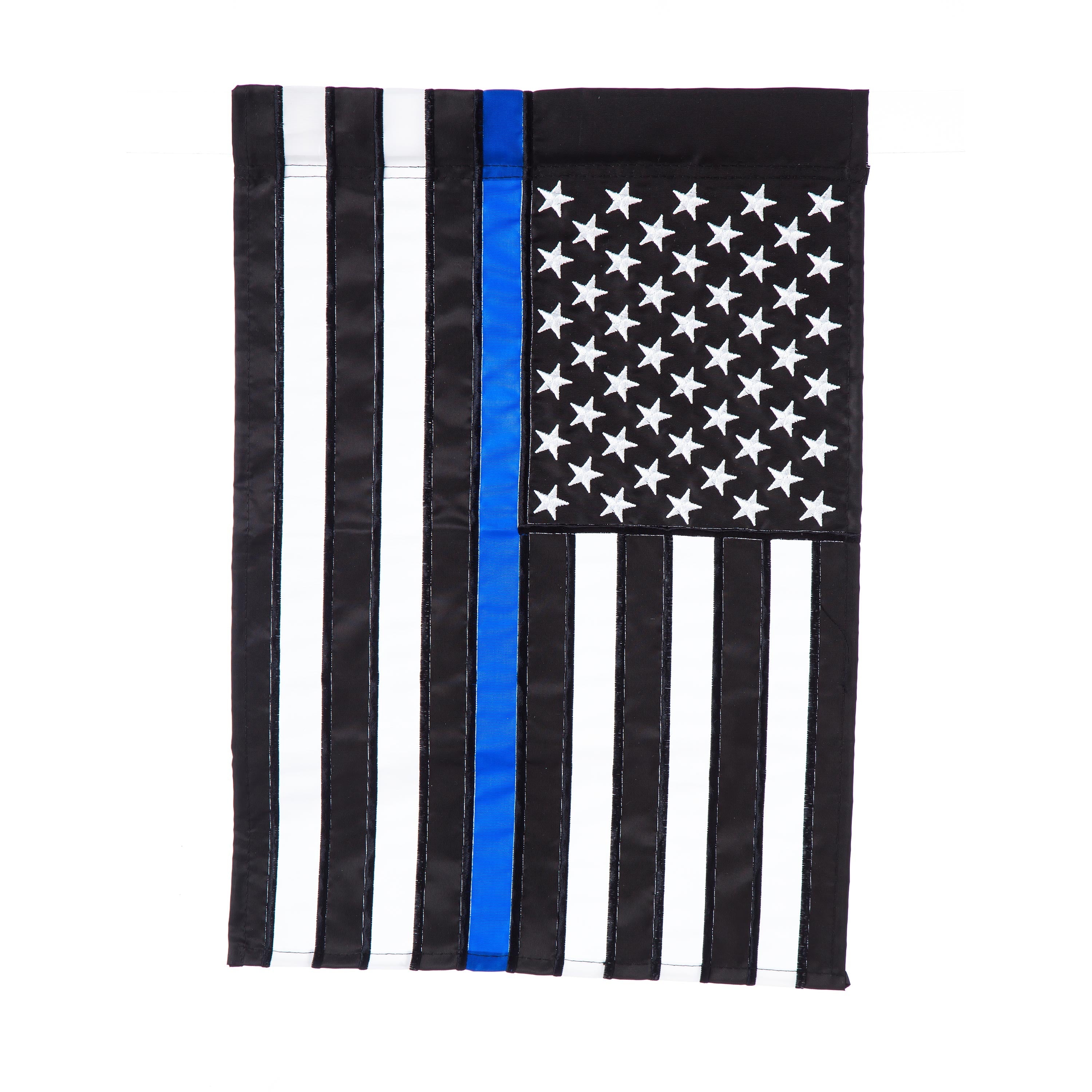 Thin Blue Line Garden Applique Flag - Sports Collectibles, Sports Memorabilia, Sports Fan Shop, Sports Gifts