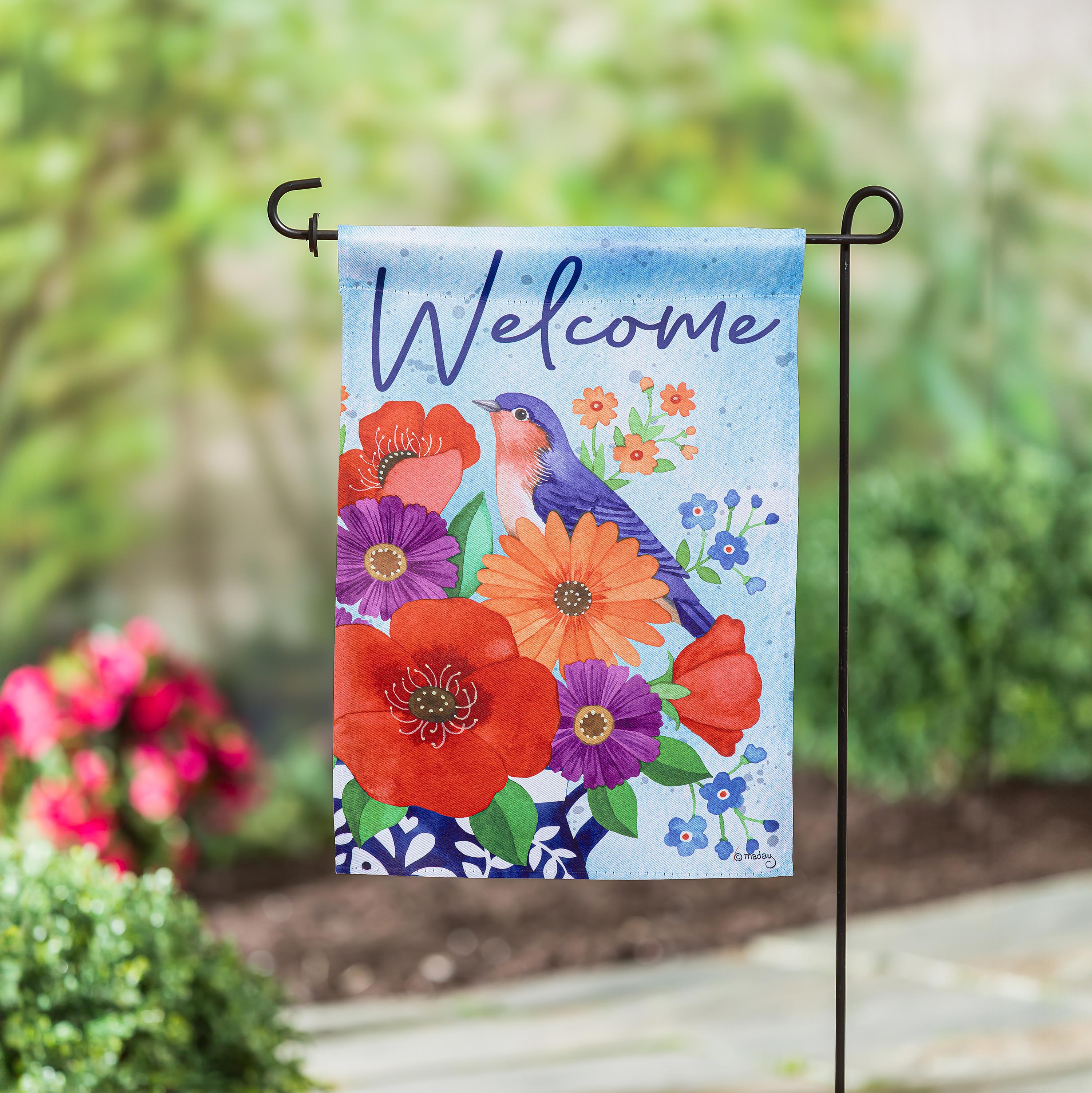 Bluebird Blooms Suede Garden Flag - Sports Collectibles, Sports Memorabilia, Sports Fan Shop, Sports Gifts