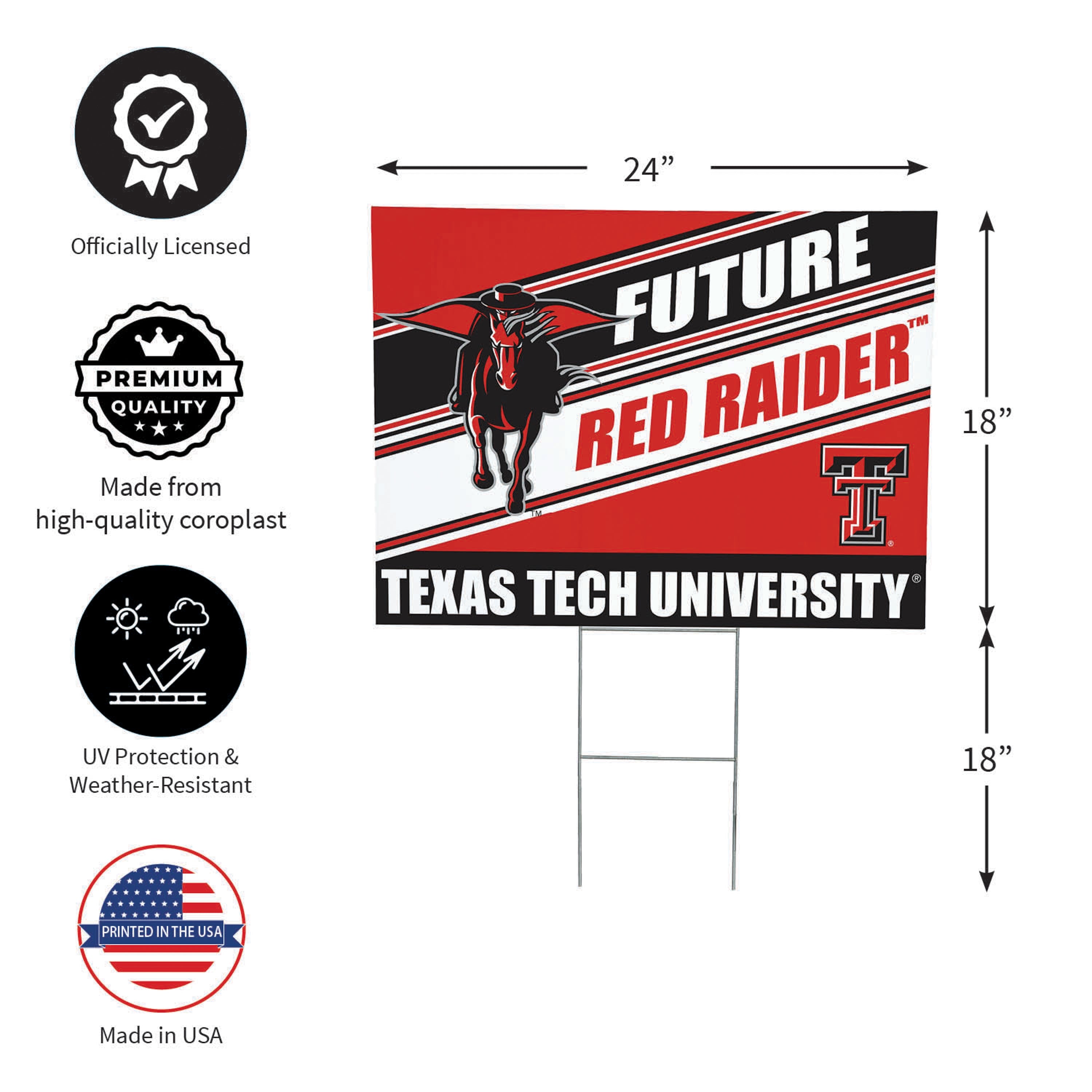 Texas Tech University Coroplast Yard Sign, Future Student - Sports Collectibles, Sports Memorabilia, Sports Fan Shop, Sports Gifts