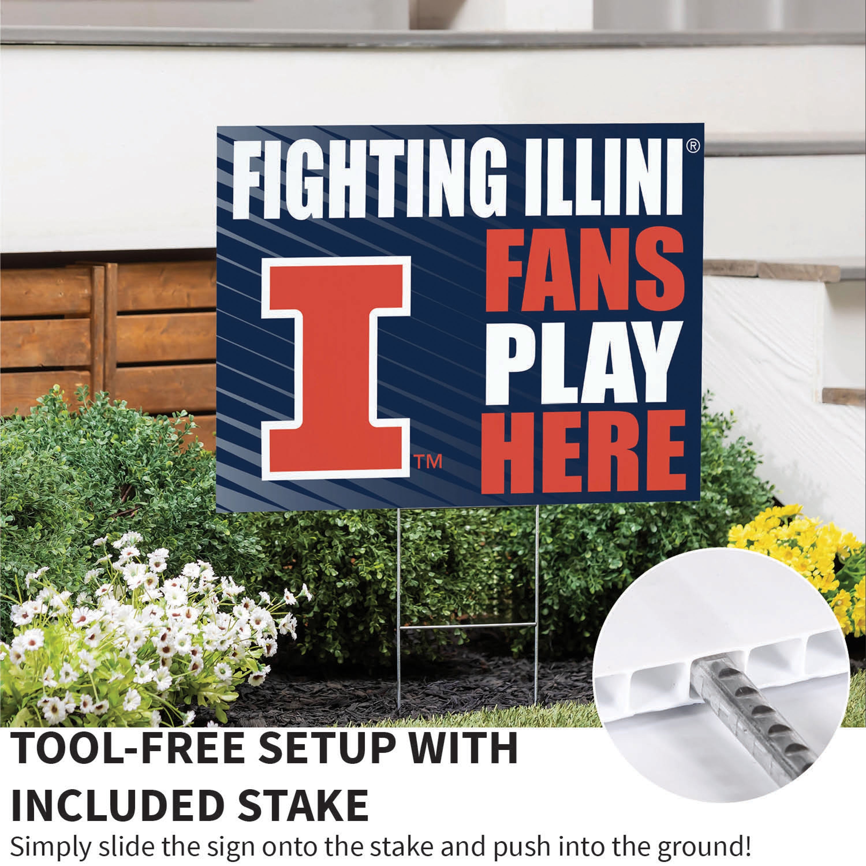 University of Illinois Coroplast Yard Sign "Fans Play Here" - Sports Collectibles, Sports Memorabilia, Sports Fan Shop, Sports Gifts