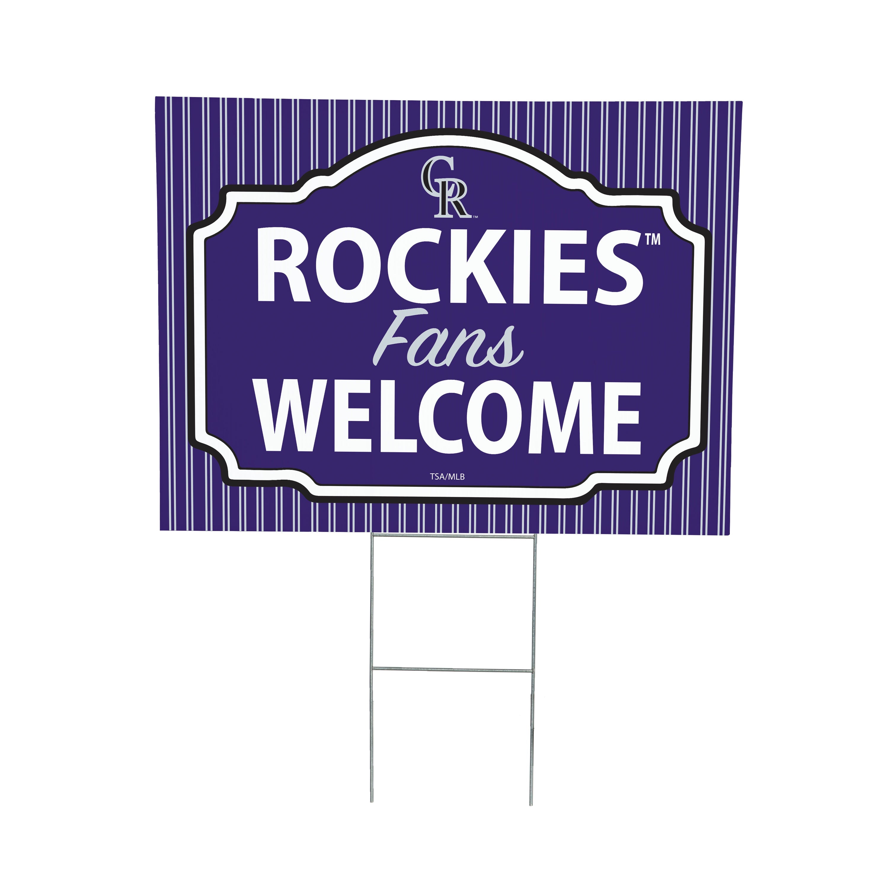 Colorado Rockies Coroplast Yard Sign, "Fans Welcome" - Sports Collectibles, Sports Memorabilia, Sports Fan Shop, Sports Gifts