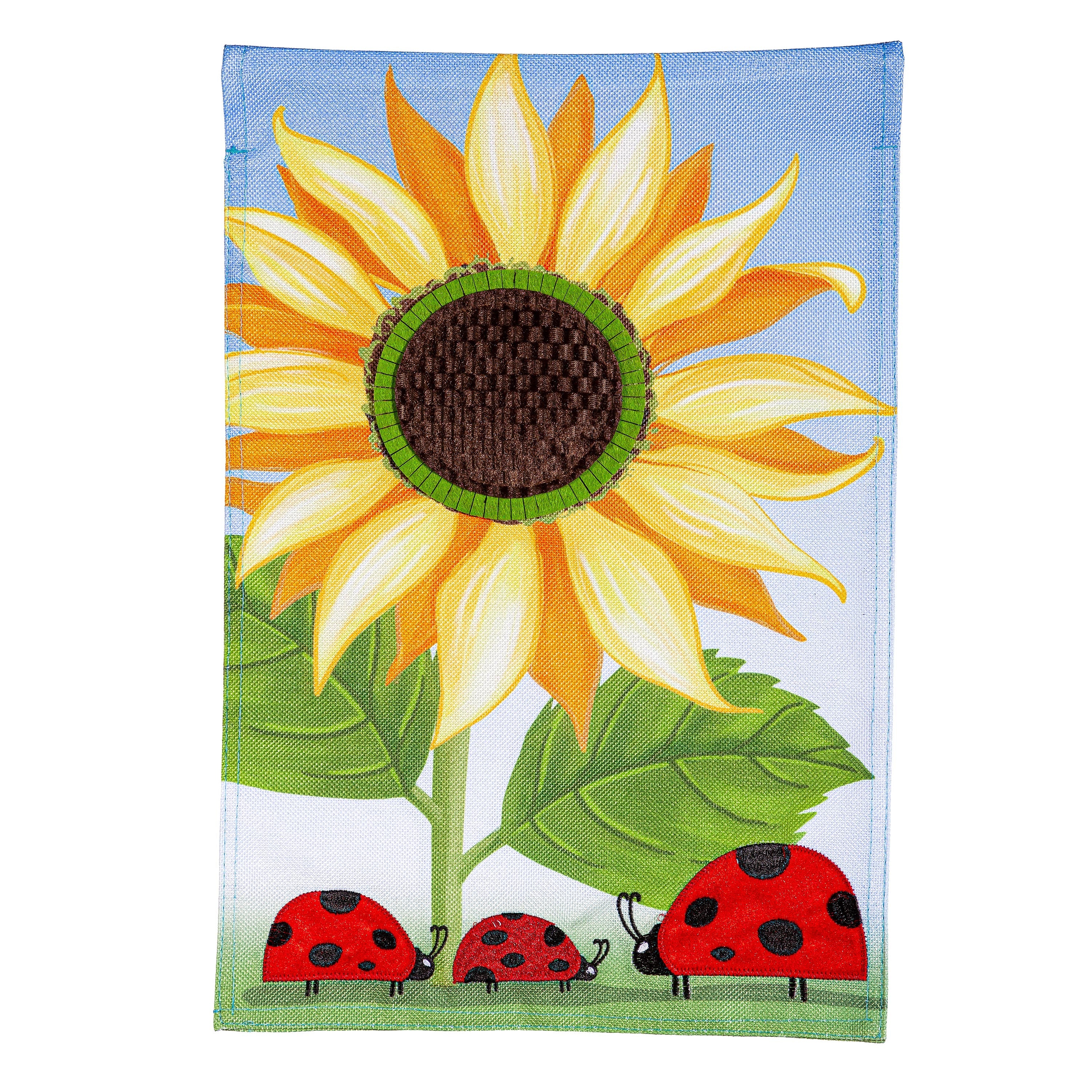 Sunflower & Ladybug Burlap Garden Flag - Sports Collectibles, Sports Memorabilia, Sports Fan Shop, Sports Gifts