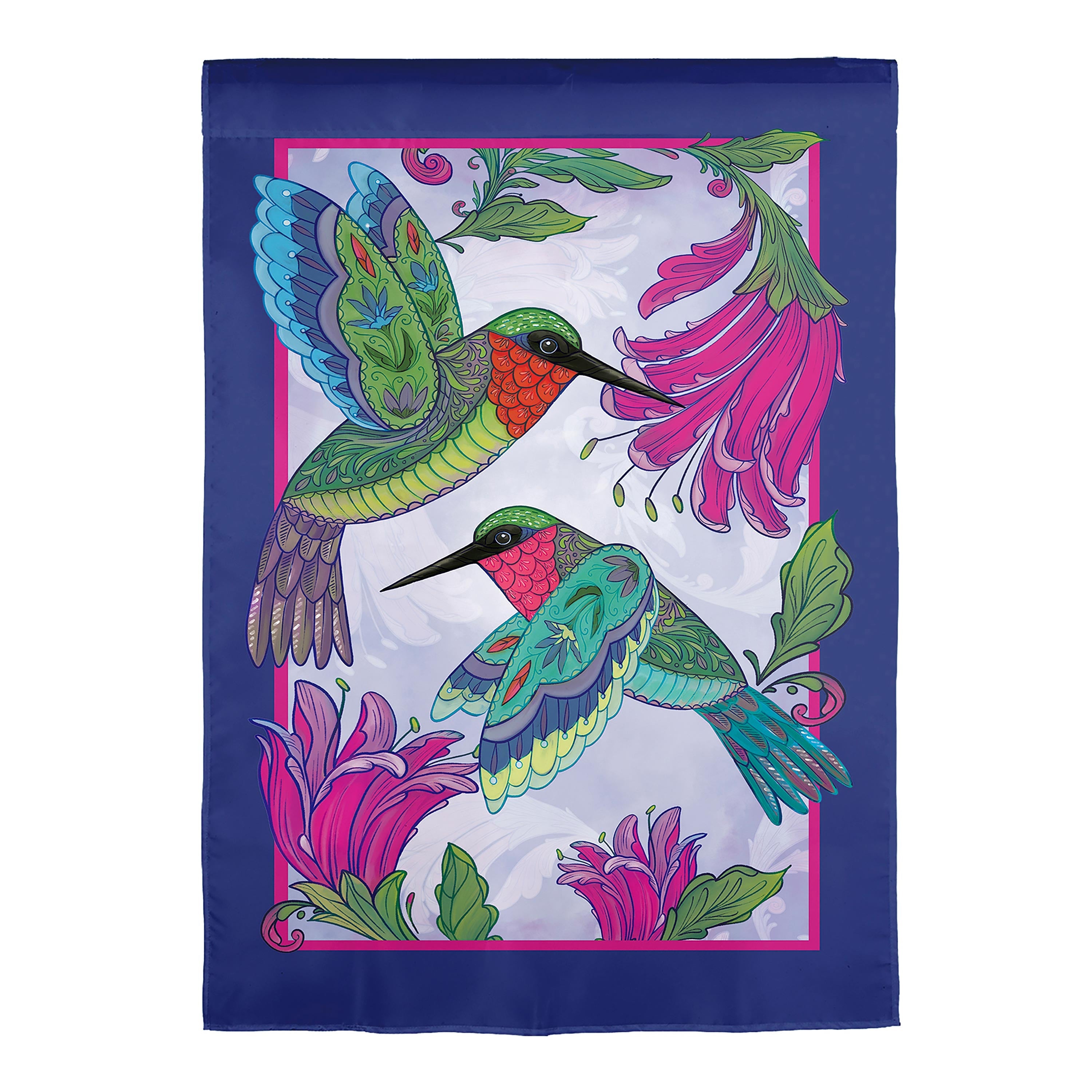 Colorful Hummingbird Linen Garden Flag - Sports Collectibles, Sports Memorabilia, Sports Fan Shop, Sports Gifts