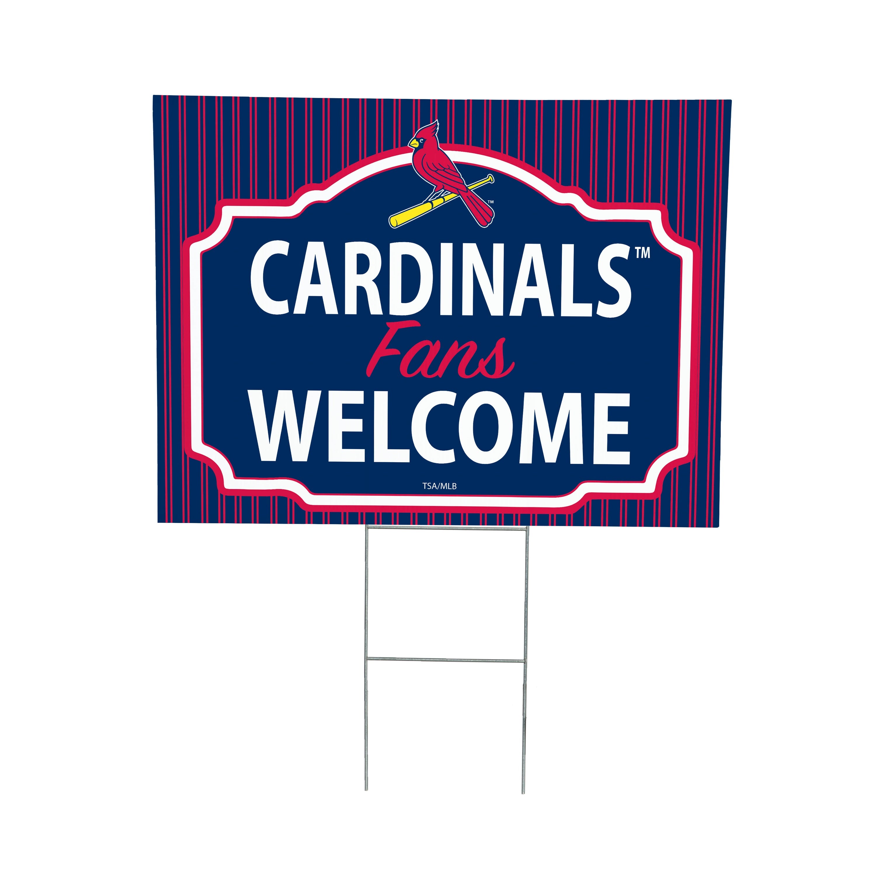 St Louis Cardinals Coroplast Yard Sign, "Fans Welcome" - Sports Collectibles, Sports Memorabilia, Sports Fan Shop, Sports Gifts