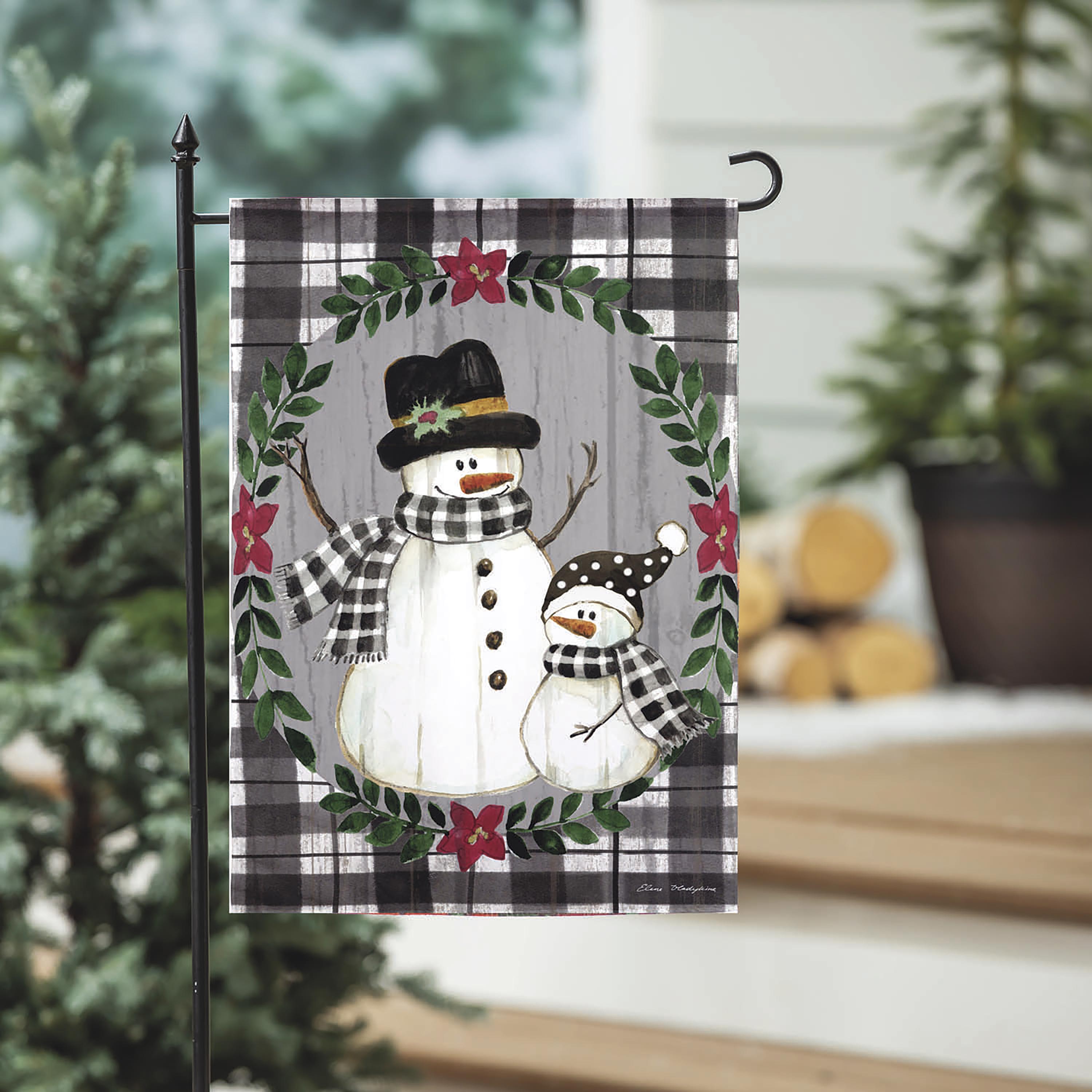 Country Snowmen Moire Garden Flag - Sports Collectibles, Sports Memorabilia, Sports Fan Shop, Sports Gifts
