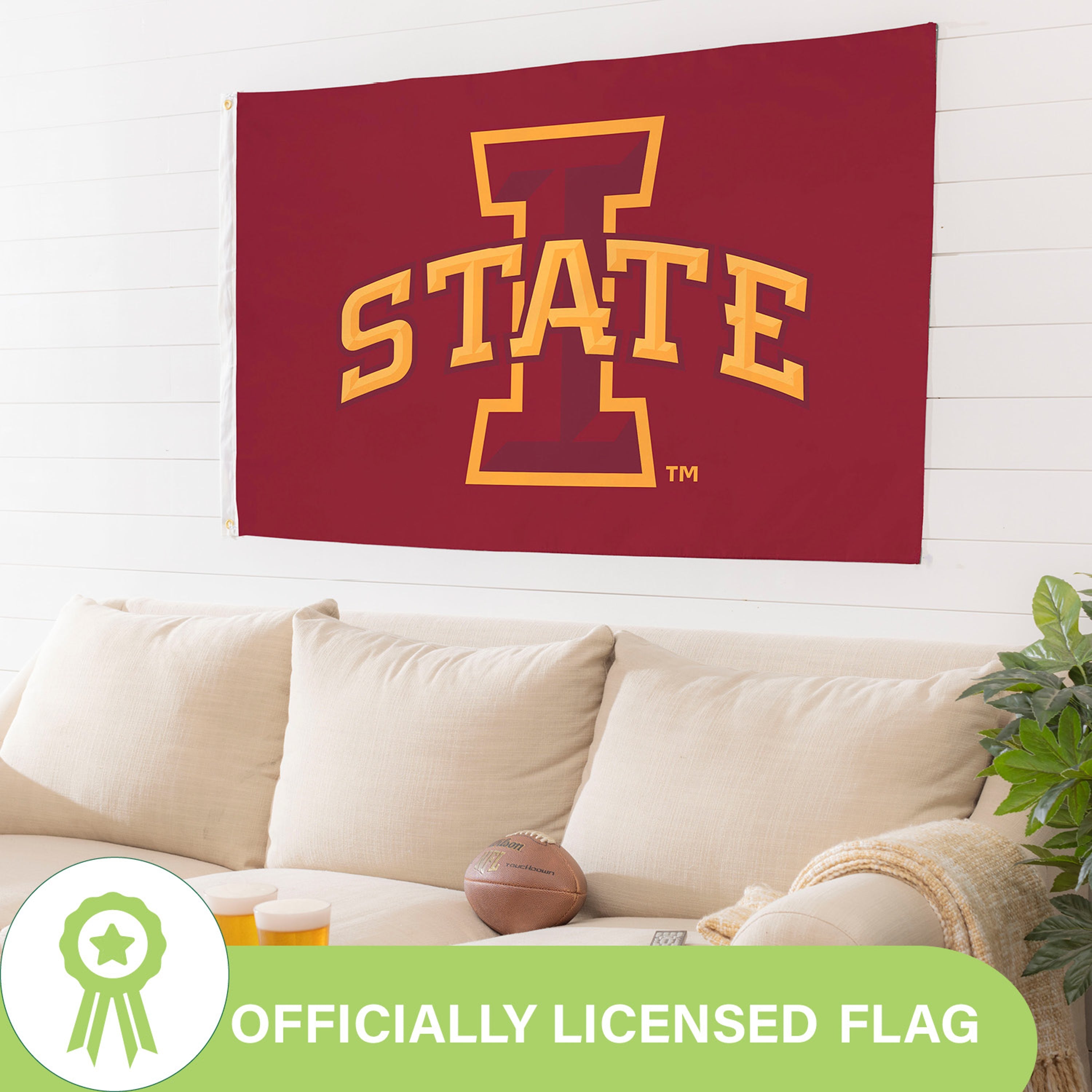 Iowa State University Single Sided Estate Flag with 2 Grommets, 3'x5' - Sports Gifts, Sports Memorabilia, Sports Collectibles, Fan Shop