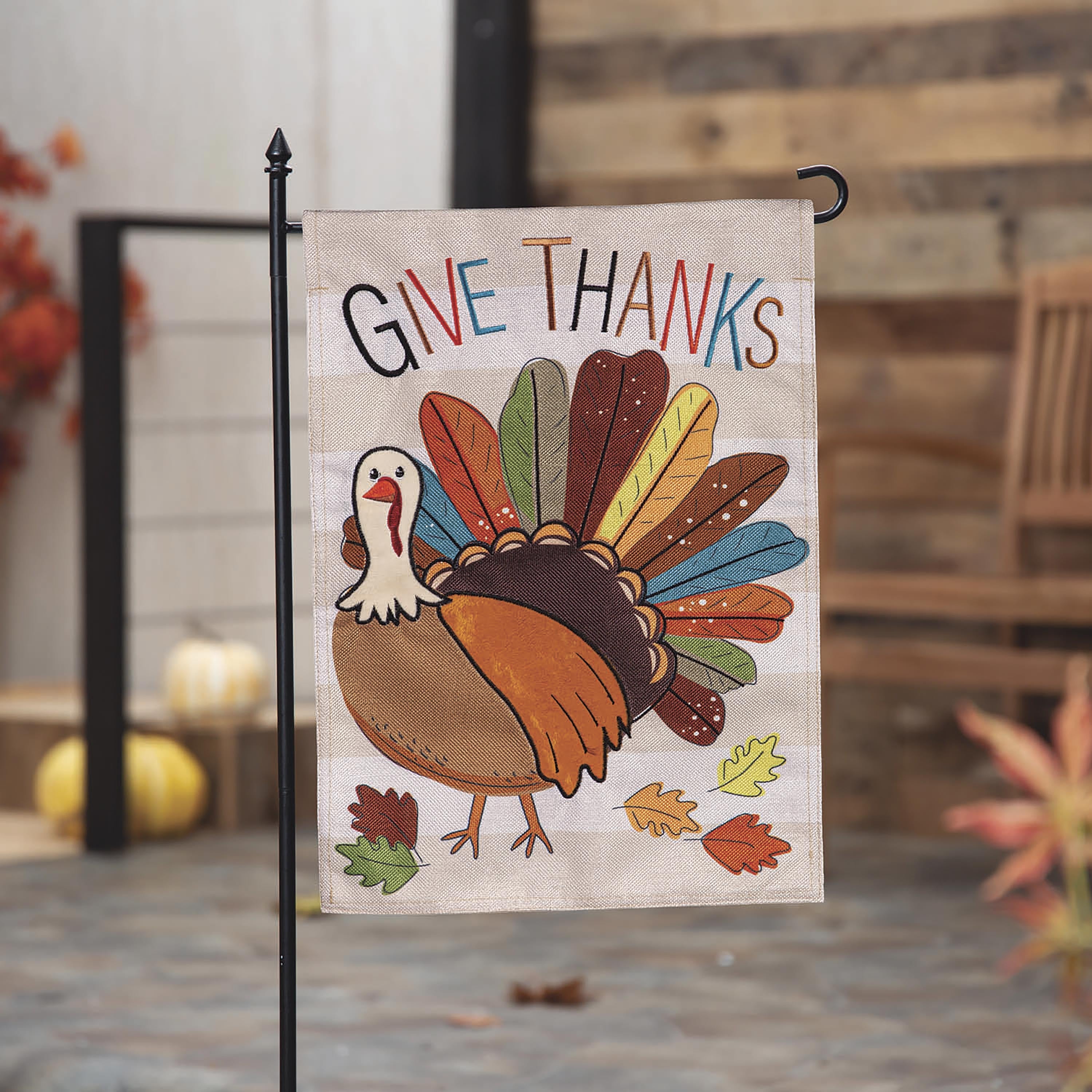 Tom Turkey Thanksgiving Burlap Garden Flag - Sports Collectibles, Sports Memorabilia, Sports Fan Shop, Sports Gifts