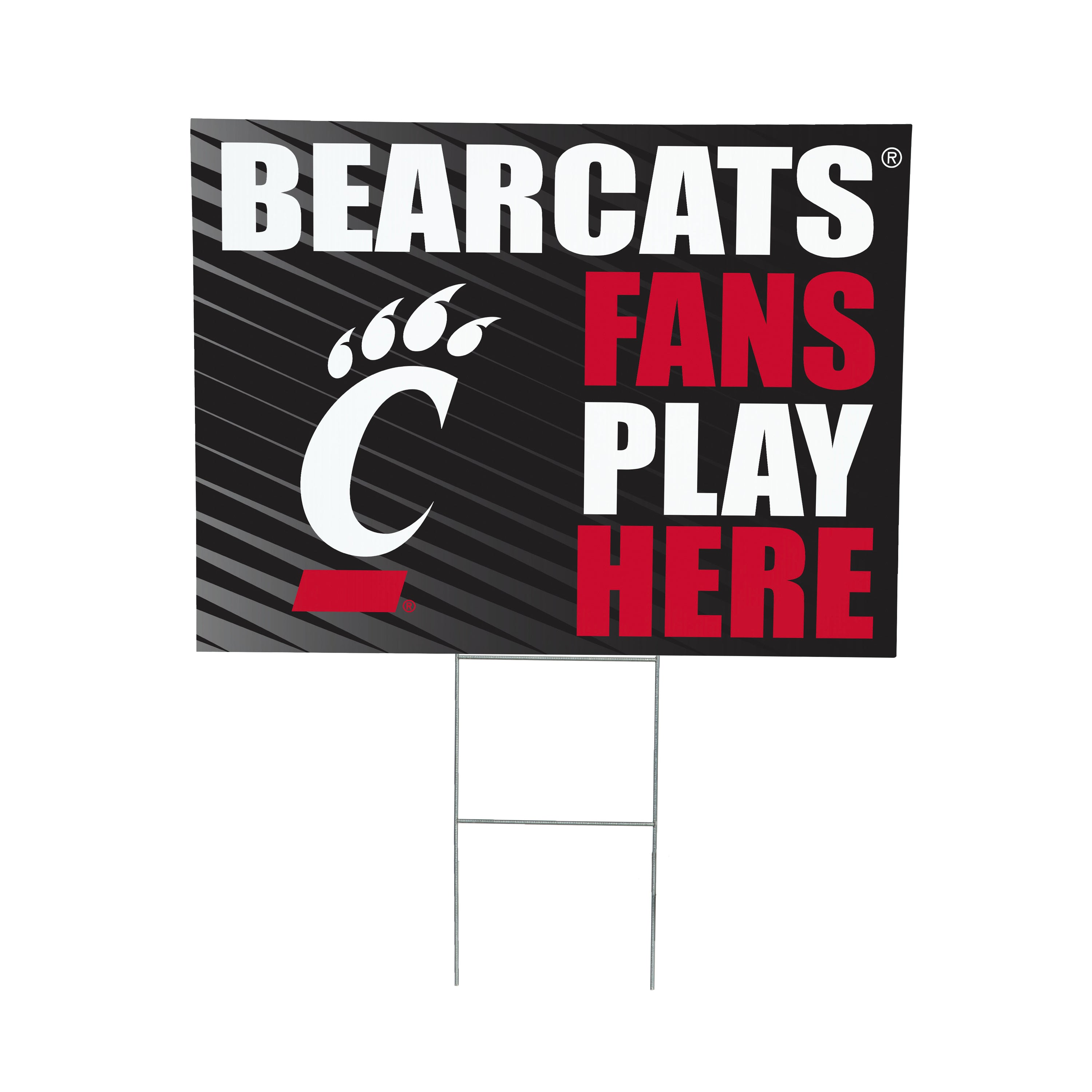 University of Cincinnati Coroplast Yard Sign "Fans Play Here"