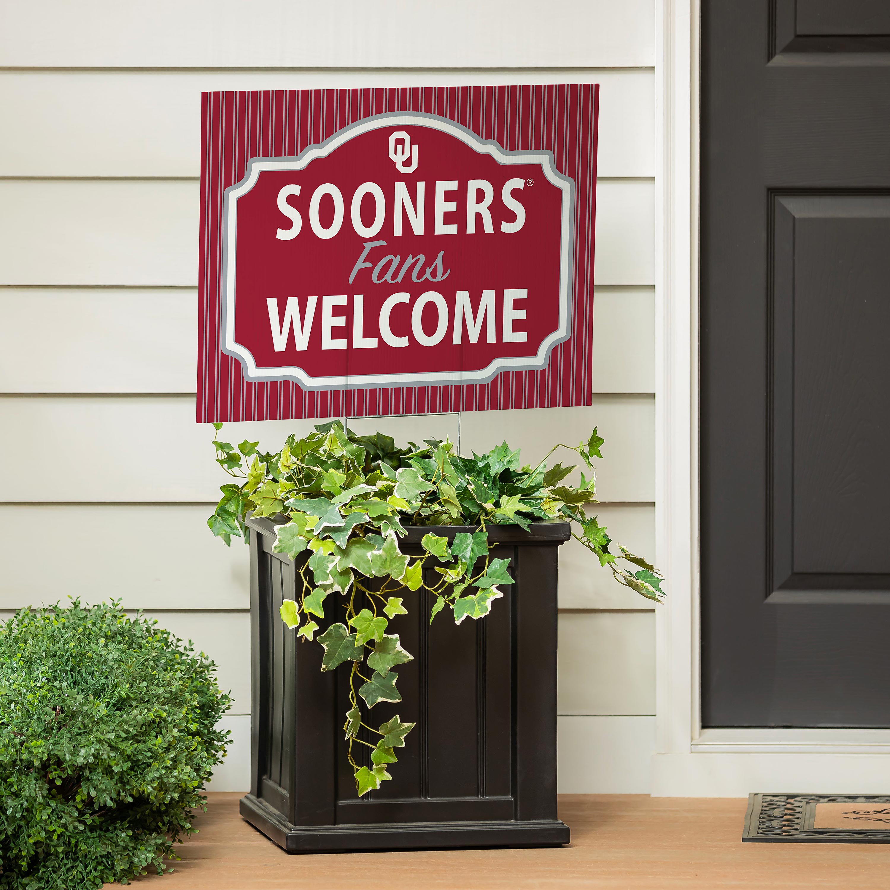 University of Oklahoma Coroplast Yard Sign, "Fans Welcome" - Sports Collectibles, Sports Memorabilia, Sports Fan Shop, Sports Gifts