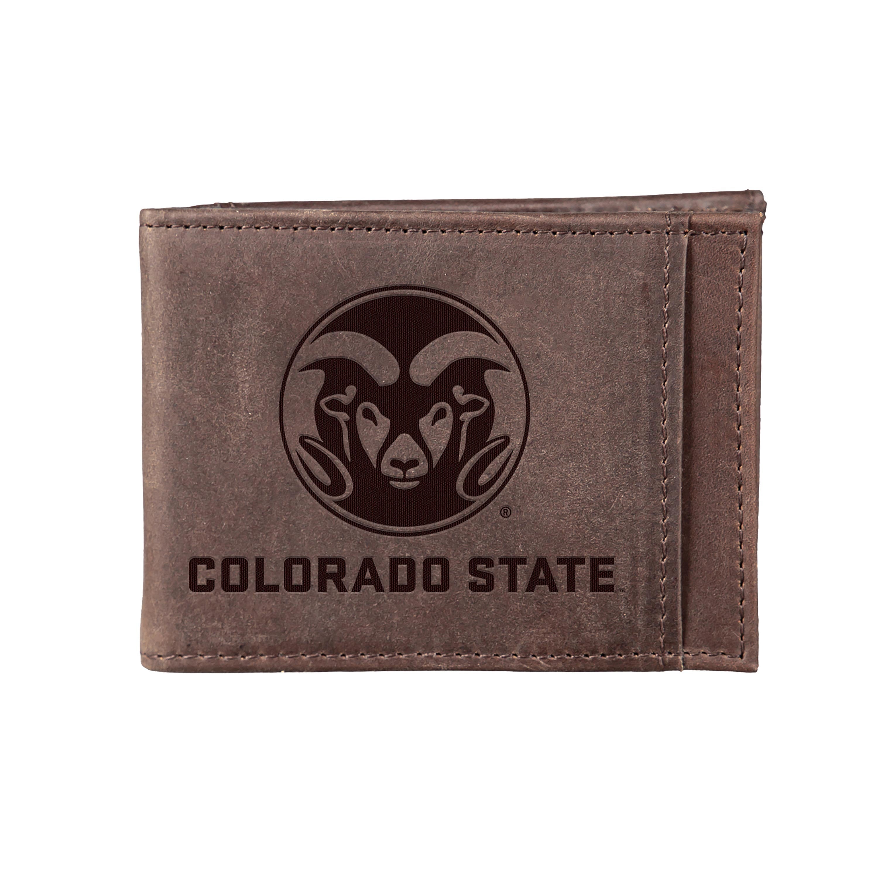 Slim Card Holder with RFID Blocking, Colorado State University, Brown - Sports Collectibles, Sports Memorabilia, Sports Fan Shop, Sports Gifts