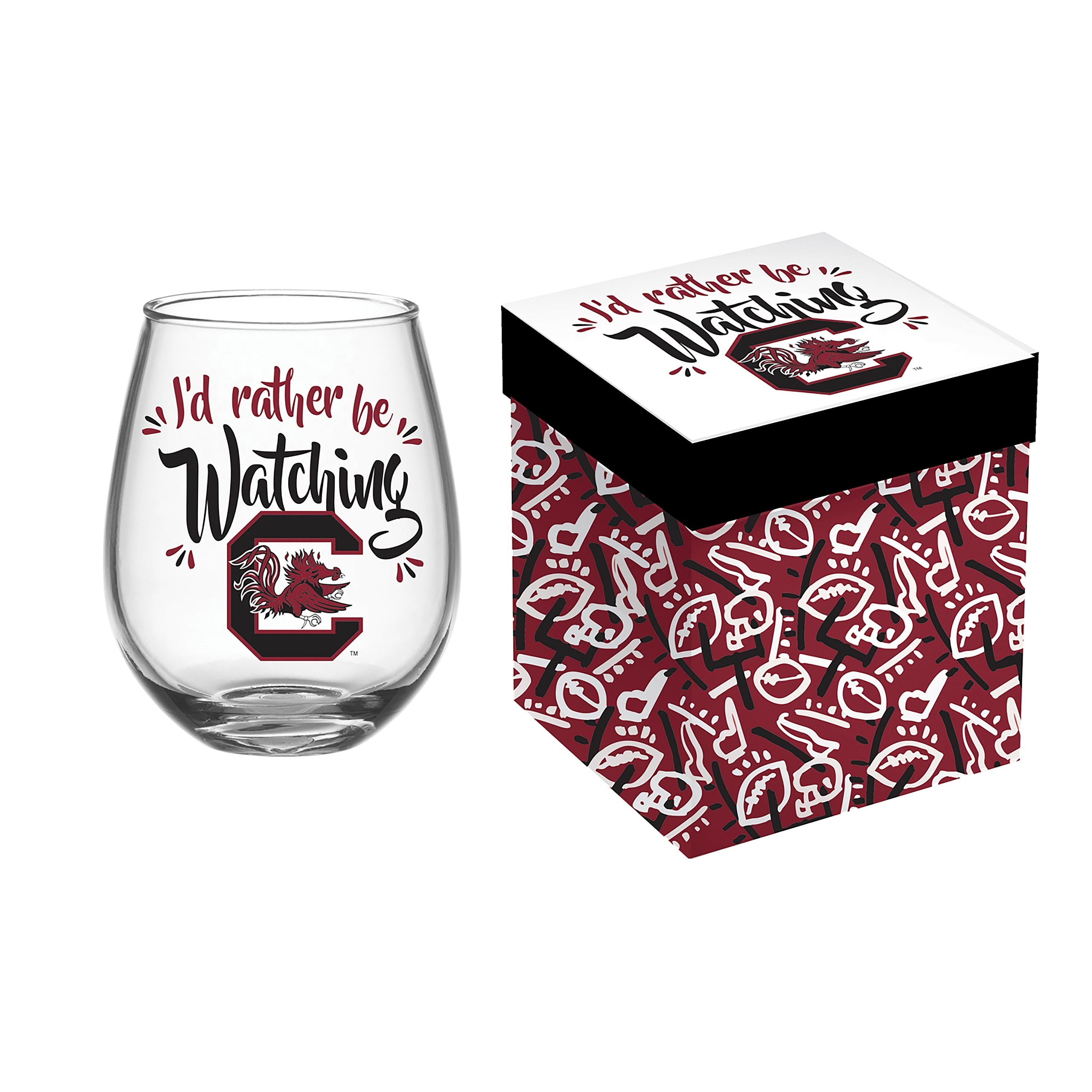 University of South Carolina, 17oz Boxed Stemless Glass - Sports Collectibles, Sports Memorabilia, Sports Fan Shop, Sports Gifts