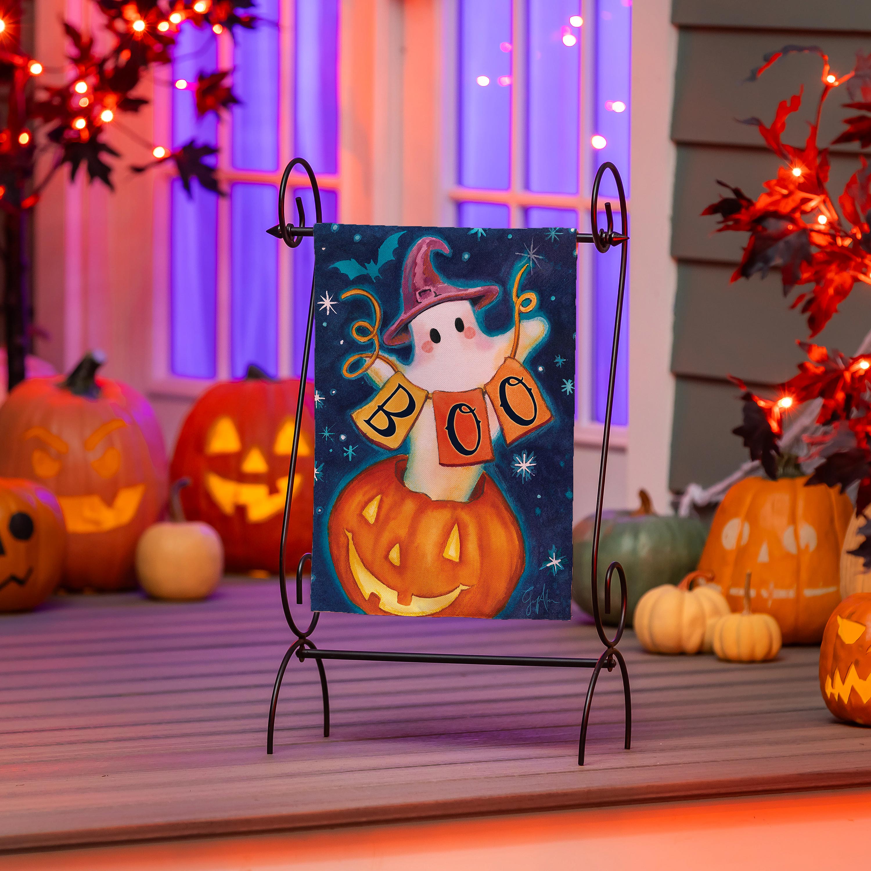 Boo Suede Garden Flag - Sports Collectibles, Sports Memorabilia, Sports Fan Shop, Sports Gifts