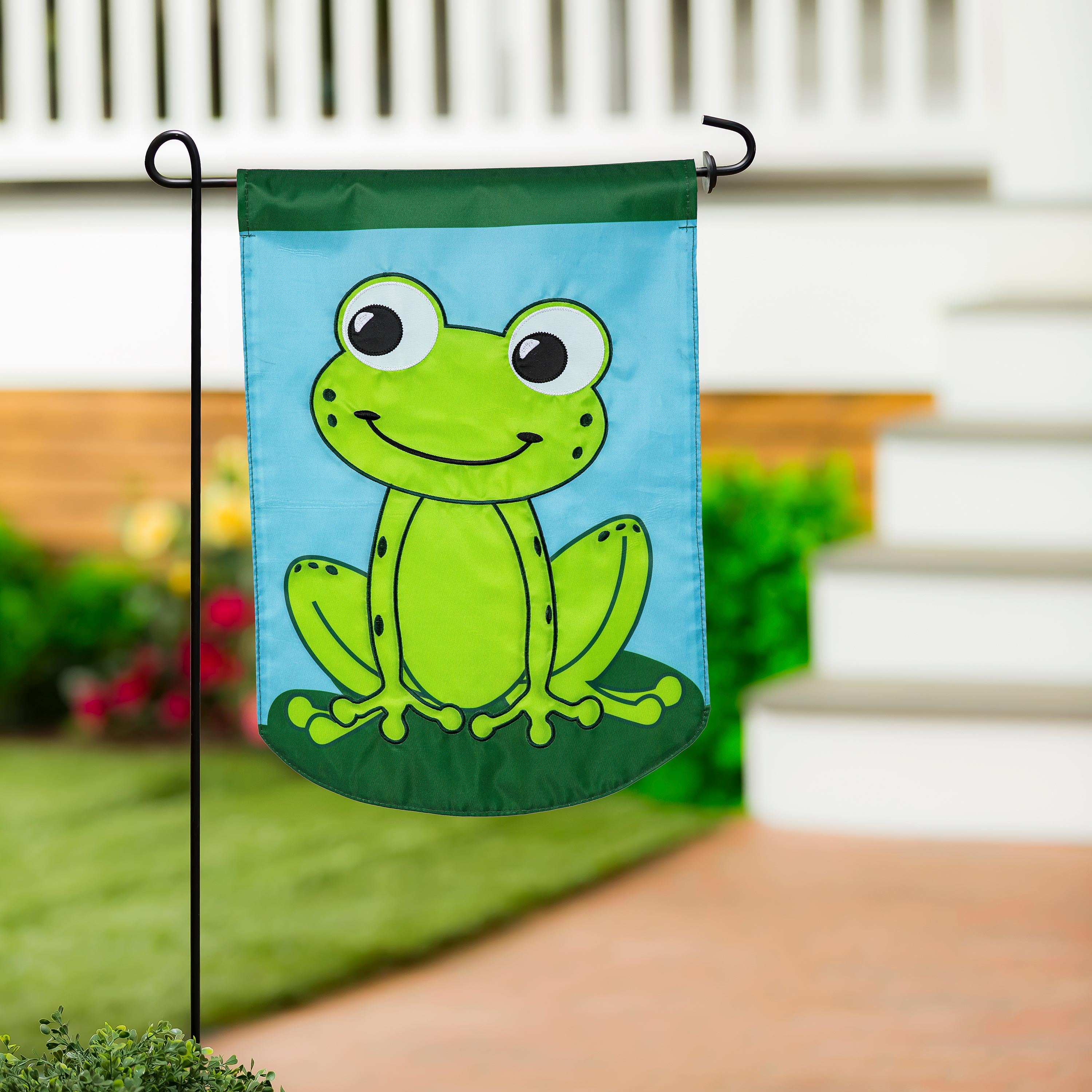 Frog Basic Applique Garden Flag - Sports Collectibles, Sports Memorabilia, Sports Fan Shop, Sports Gifts