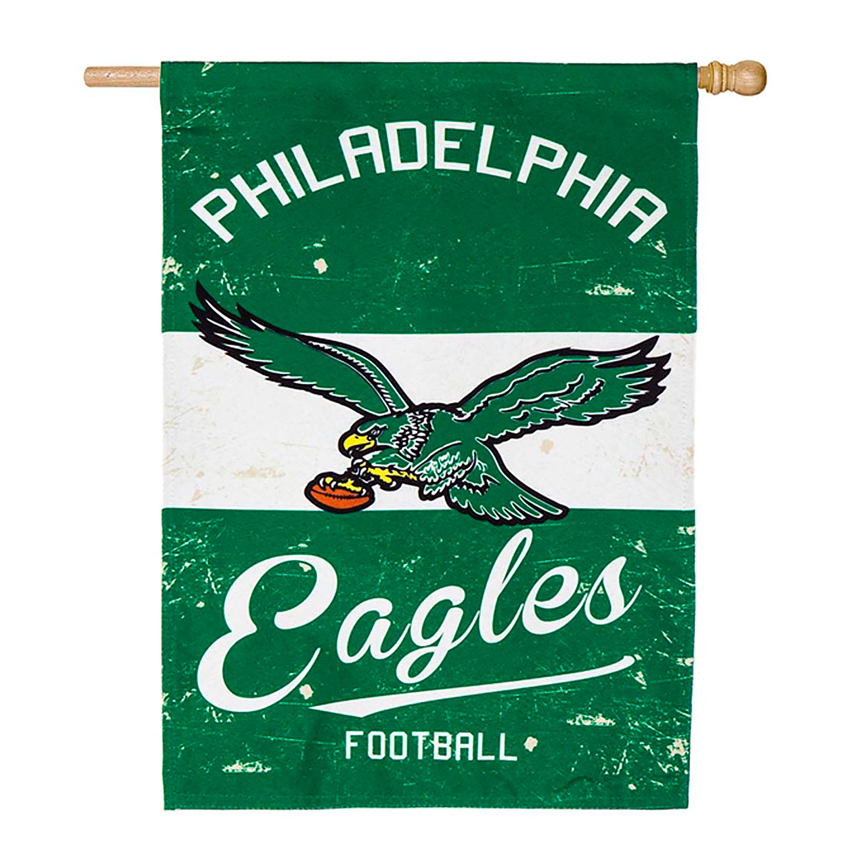 Double-Sided Vintage Graphic NFL Team Pride Linen House Flag, Philadelphia Eagles - Sports Collectibles, Sports Memorabilia, Sports Fan Shop, Sports Gifts