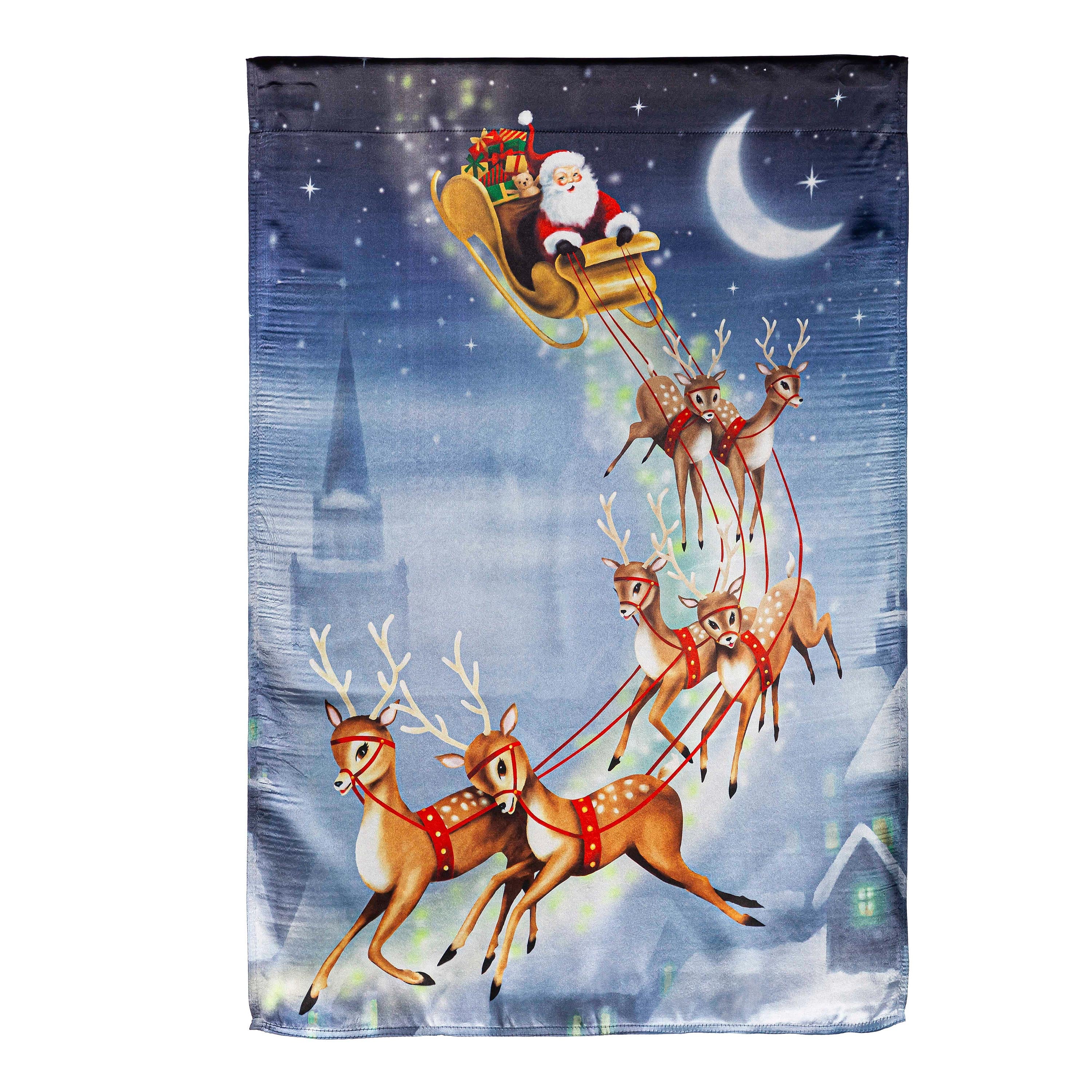 Santa Sleigh Lustre House Flag - Sports Collectibles, Sports Memorabilia, Sports Fan Shop, Sports Gifts