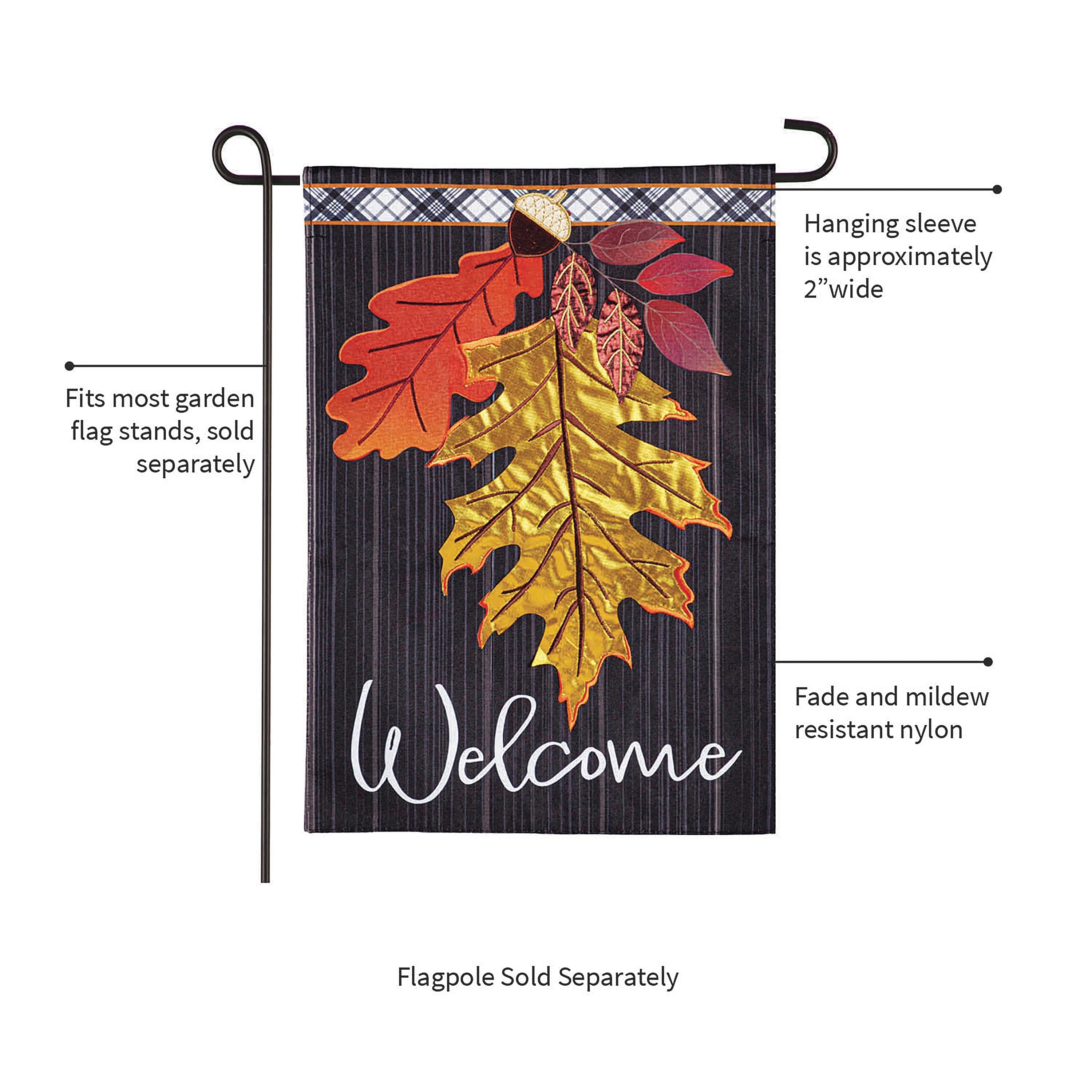 Welcome Autumn Leaves Garden Linen Flag - Sports Collectibles, Sports Memorabilia, Sports Fan Shop, Sports Gifts