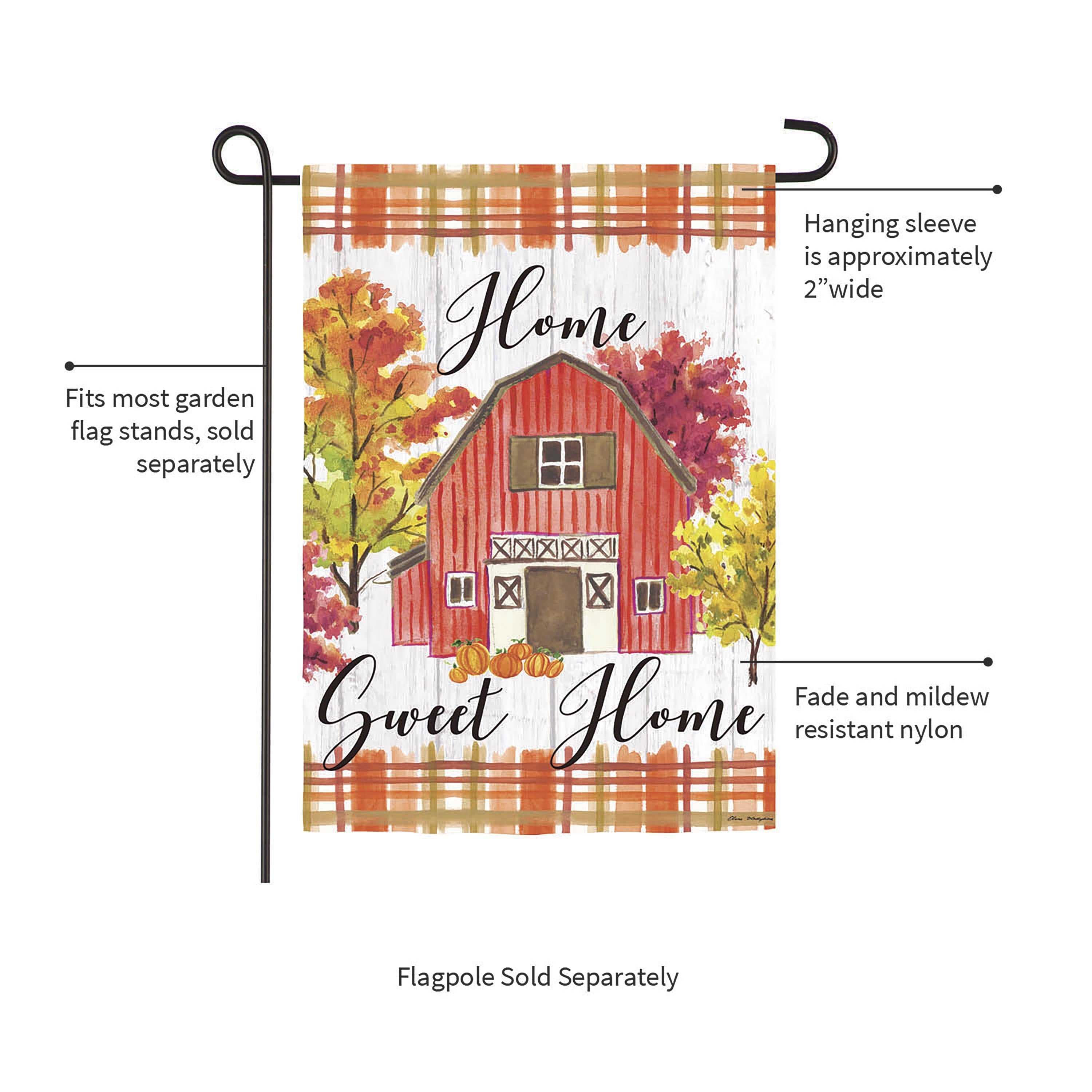 Home Sweet Home Moire Garden Flag - Sports Collectibles, Sports Memorabilia, Sports Fan Shop, Sports Gifts