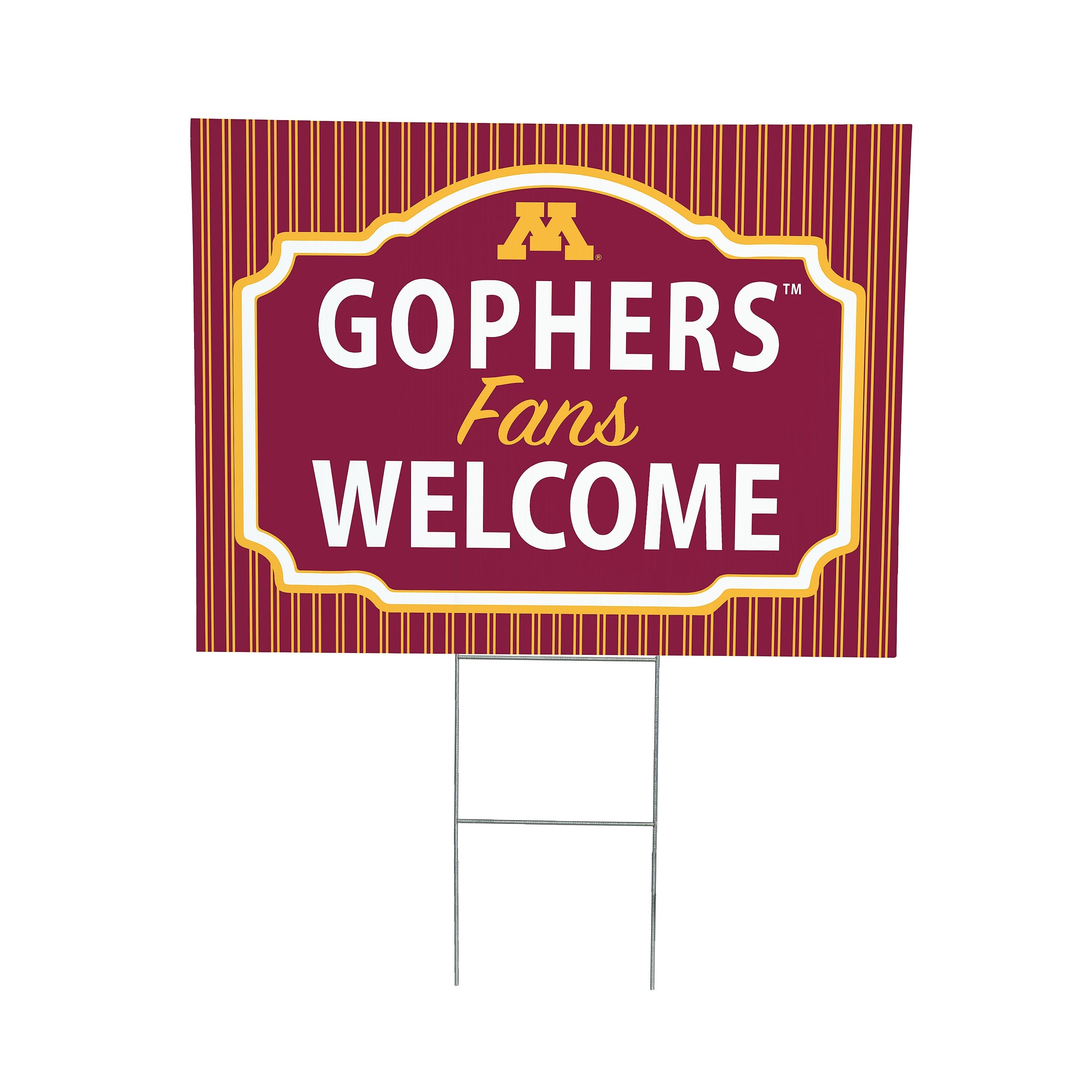University of Minnesota Coroplast Yard Sign, "Fans Welcome" - Sports Collectibles, Sports Memorabilia, Sports Fan Shop, Sports Gifts