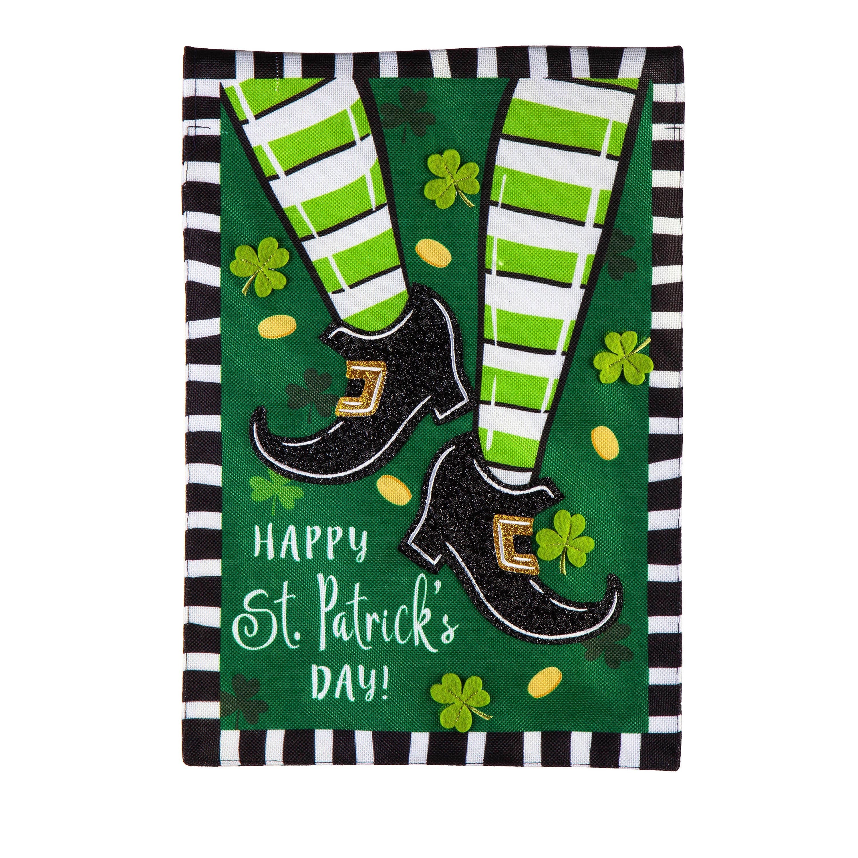 Dancing St. Patrick's Day Burlap House Flag - Sports Collectibles, Sports Memorabilia, Sports Fan Shop, Sports Gifts