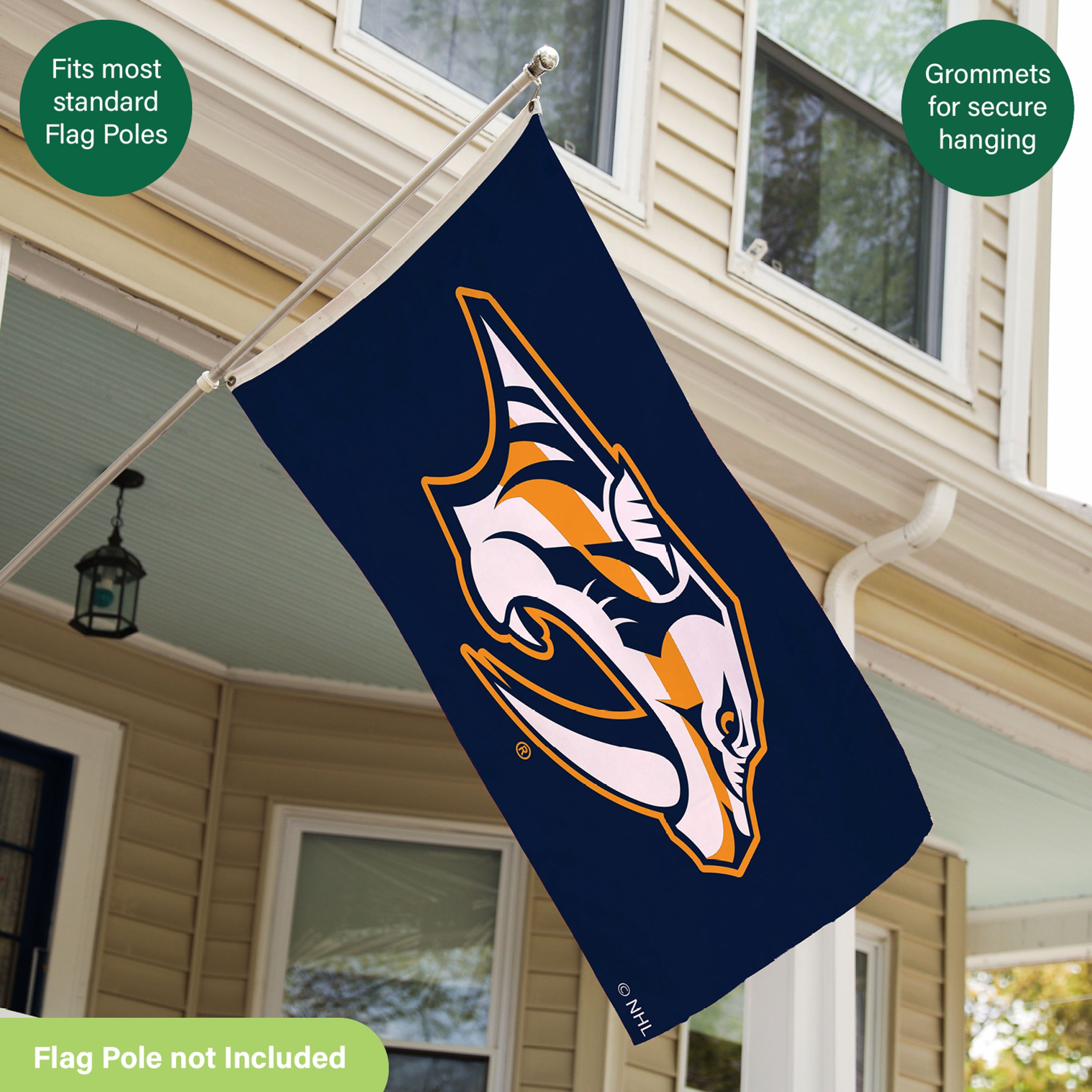 3'x5' Single Sided Flag w/ 2 Grommets, Nashville Predators - Sports Gifts, Sports Memorabilia, Sports Collectibles, Fan Shop