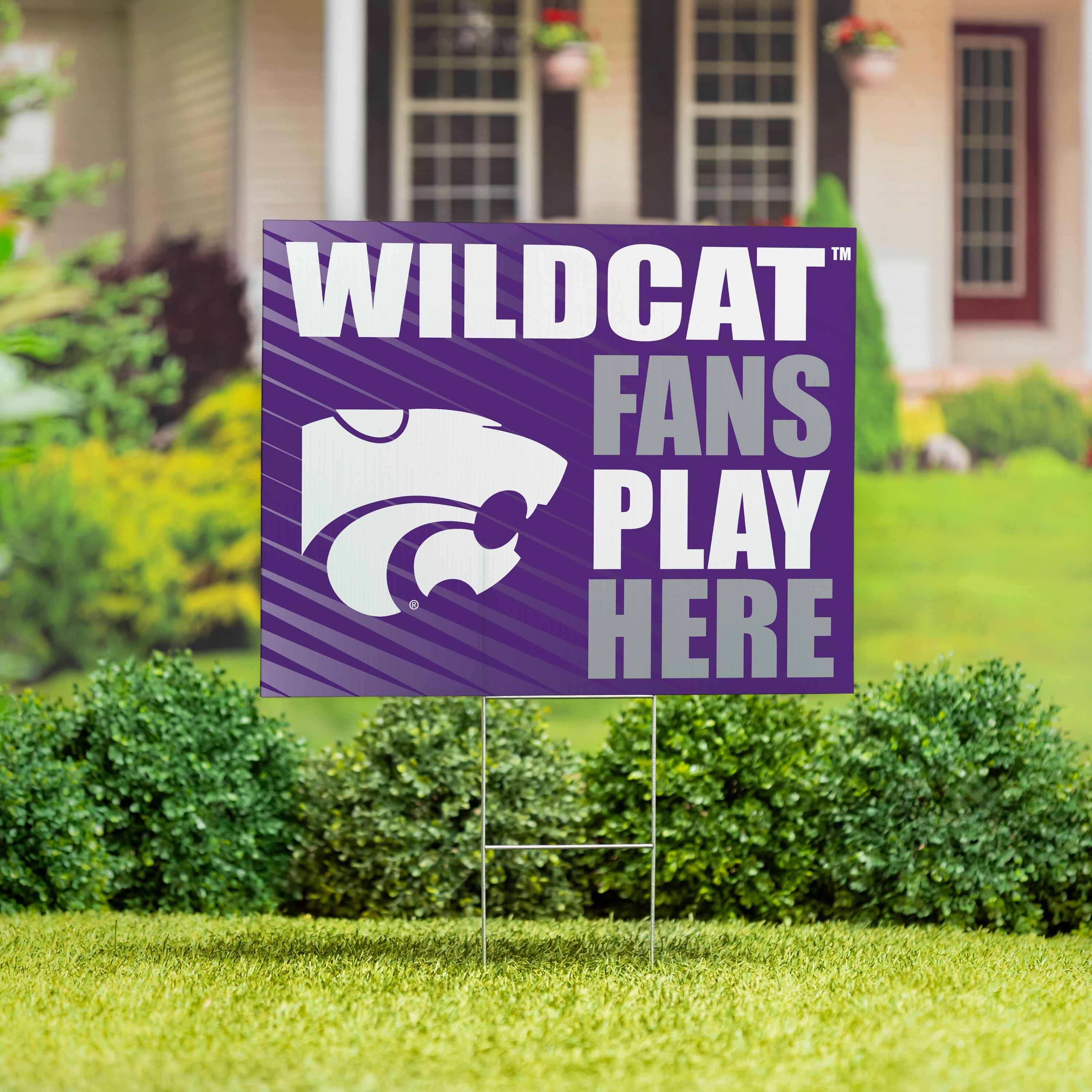 Kansas State University Coroplast Yard Sign "Fans Play Here" - Sports Collectibles, Sports Memorabilia, Sports Fan Shop, Sports Gifts