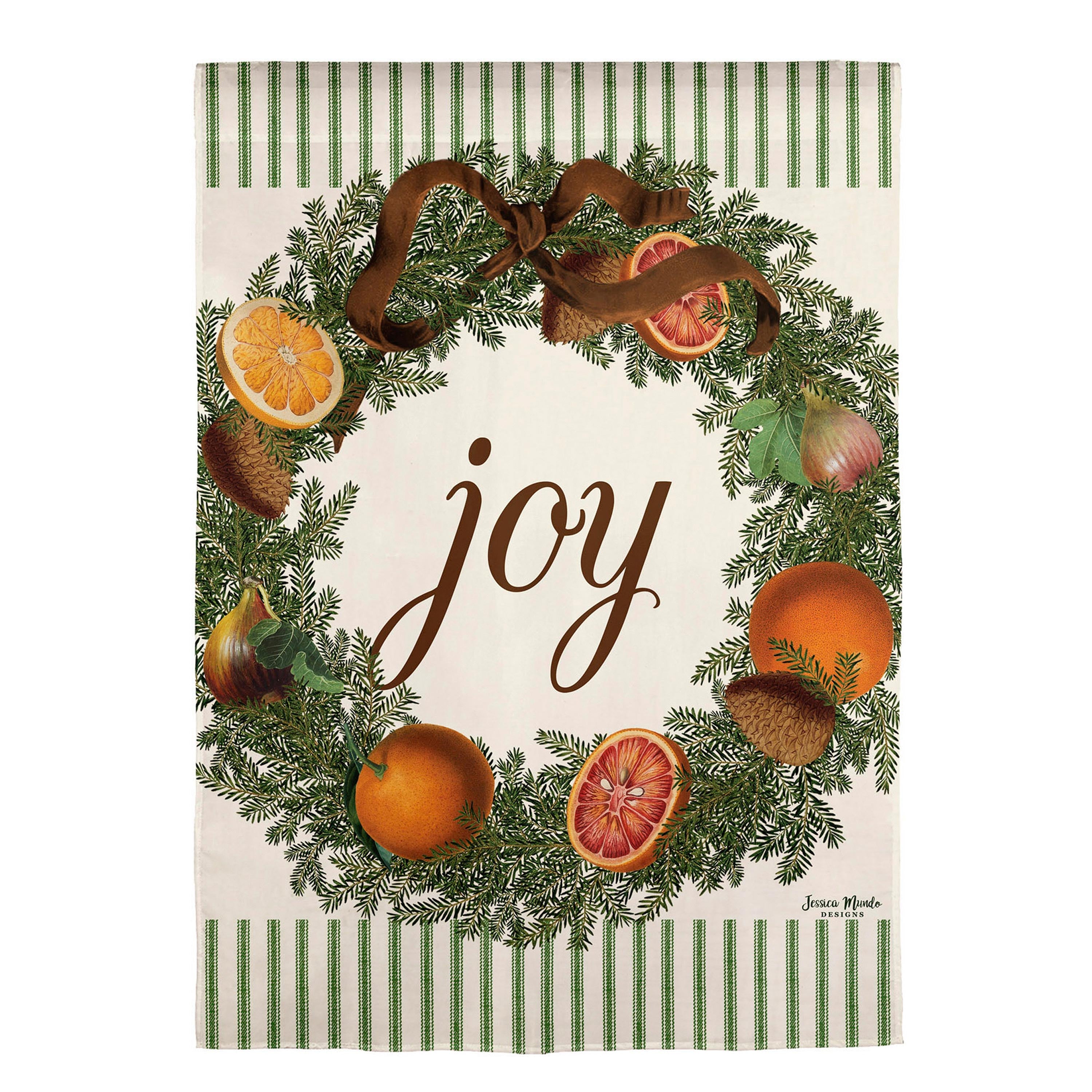 Joy Wreath Moire House Flag - Sports Collectibles, Sports Memorabilia, Sports Fan Shop, Sports Gifts