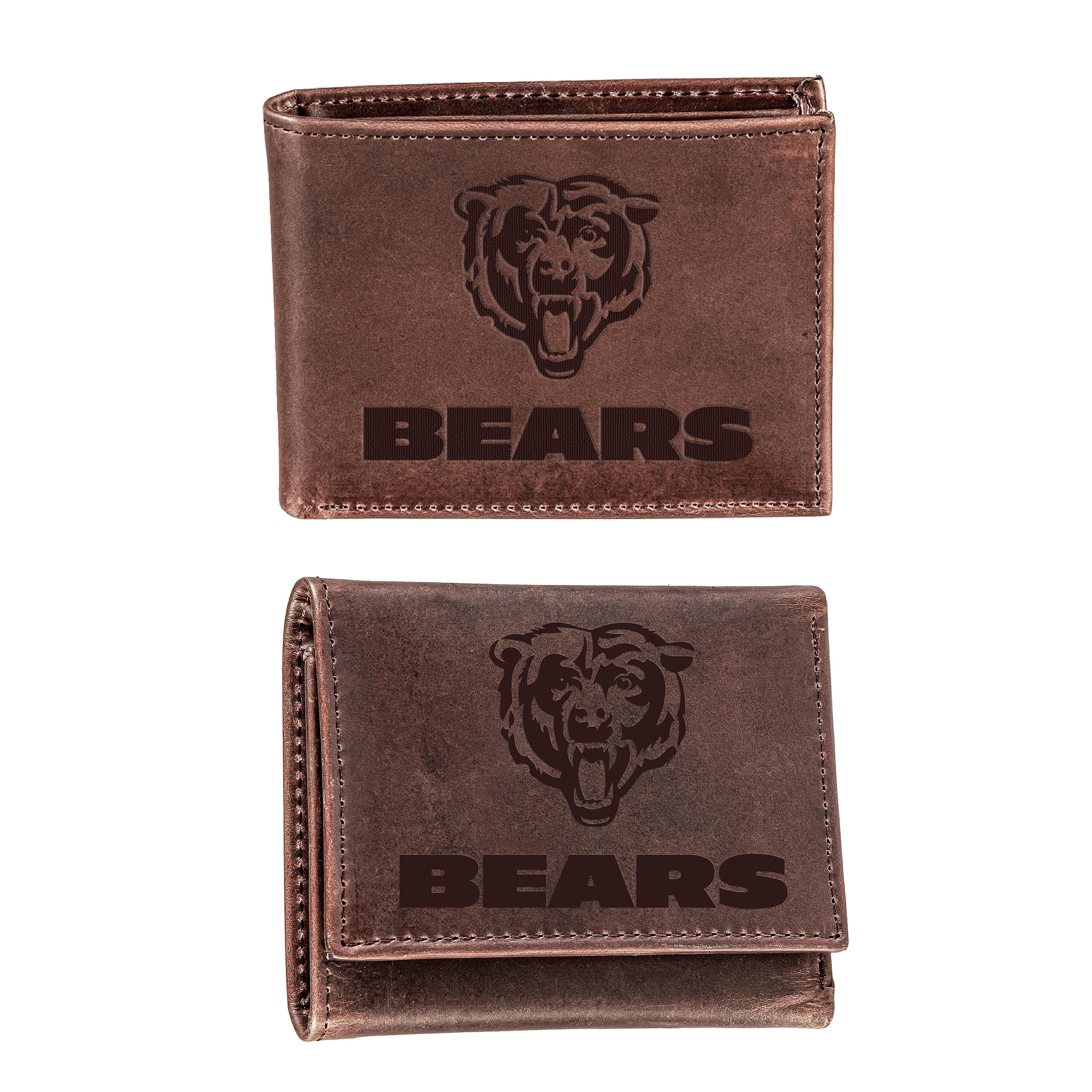 Chicago Bears, Bi-Fold and Tri-Fold Wallet Gift Set, Brown - Sports Gifts, Sports Memorabilia, Sports Collectibles, Fan Shop