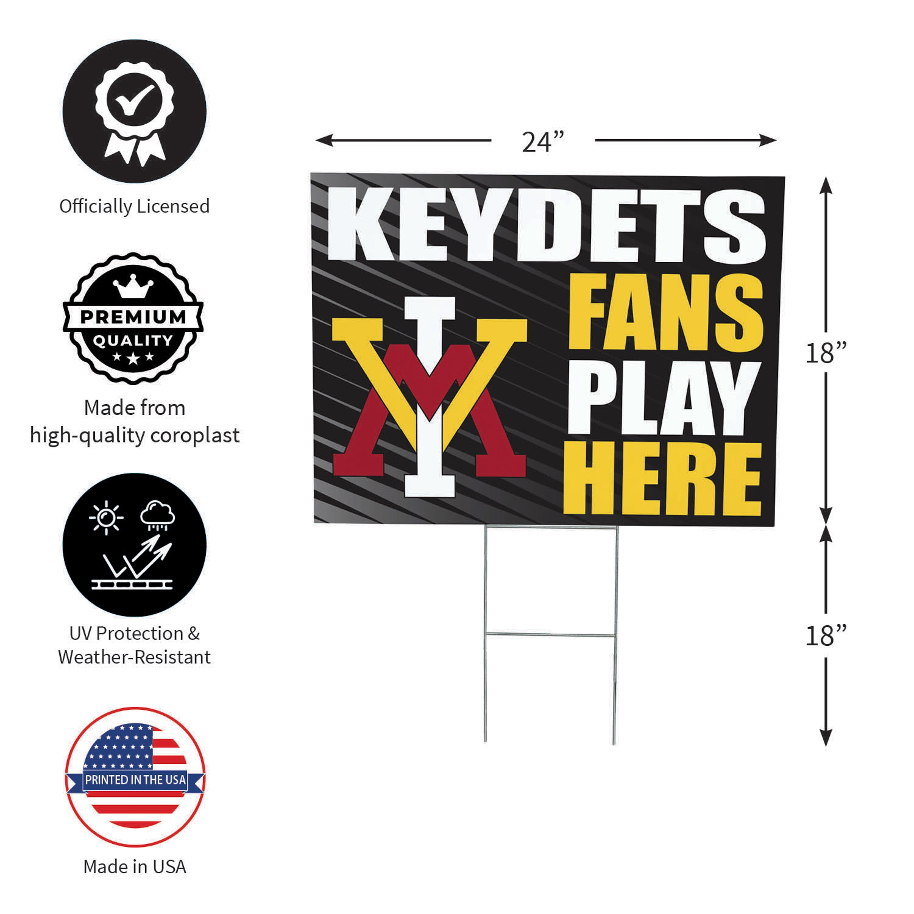 Virginia Military Institute Coroplast Yard Sign "Fans Play Here" - Sports Collectibles, Sports Memorabilia, Sports Fan Shop, Sports Gifts